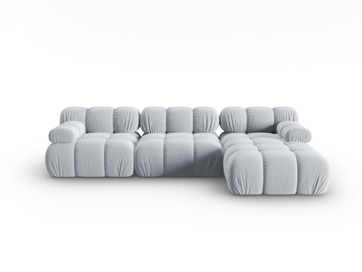 Bellis Velour modulares Ecksofa rechts 4 Sitzer 155cm in Light Blue-Bluvel präsentiert im Onlineshop von KAQTU Design AG. Ecksofa rechts ist von Micadoni