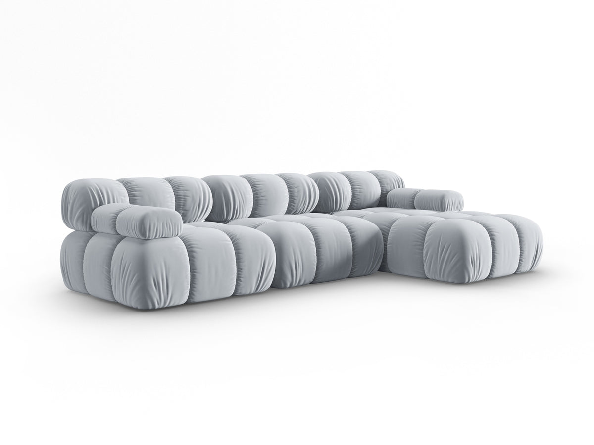 Bellis Velour modulares Ecksofa rechts 4 Sitzer 155cm in Light Blue-Bluvel präsentiert im Onlineshop von KAQTU Design AG. Ecksofa rechts ist von Micadoni