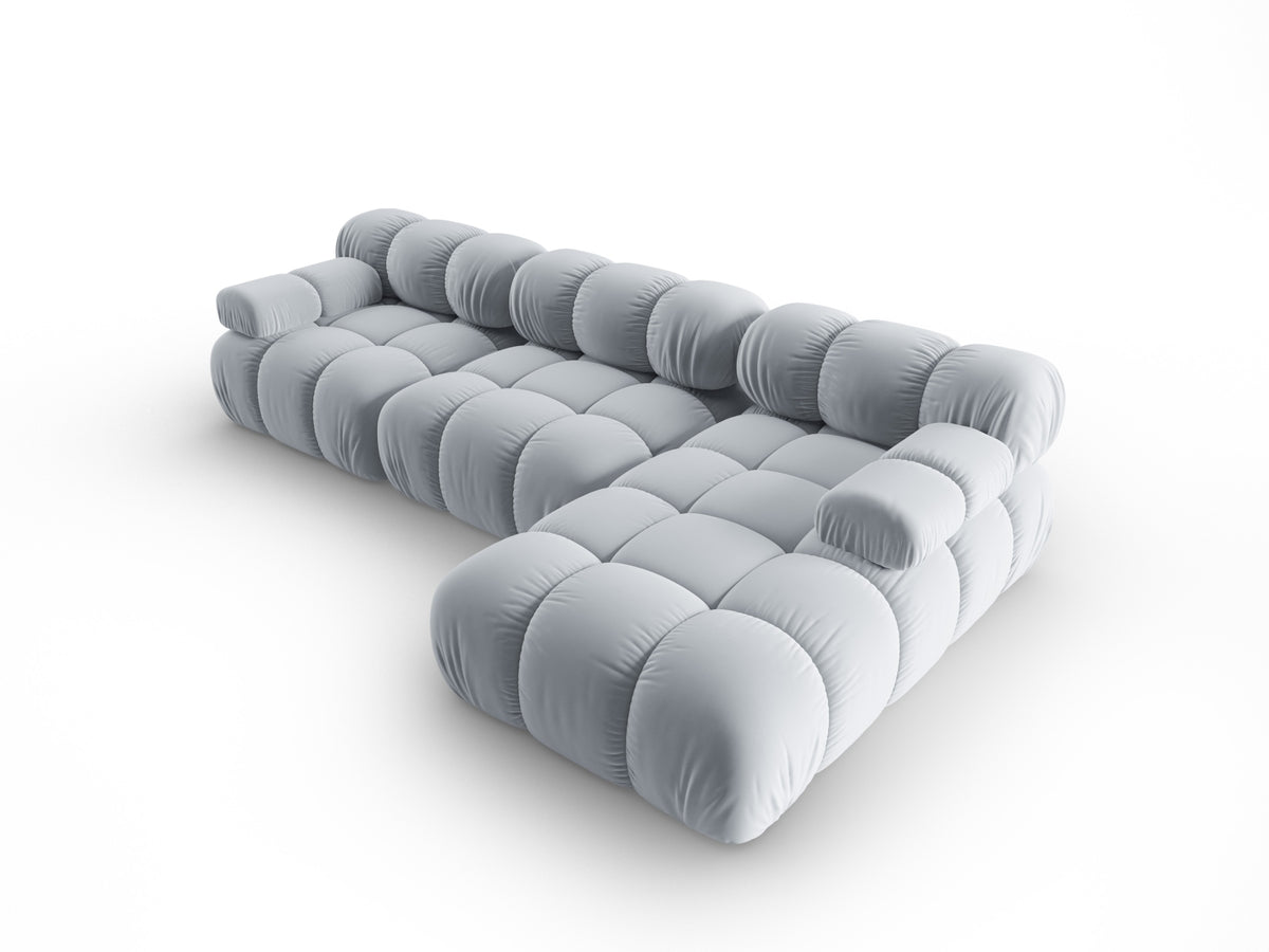 Bellis Velour modulares Ecksofa rechts 4 Sitzer 155cm in Light Blue-Bluvel präsentiert im Onlineshop von KAQTU Design AG. Ecksofa rechts ist von Micadoni