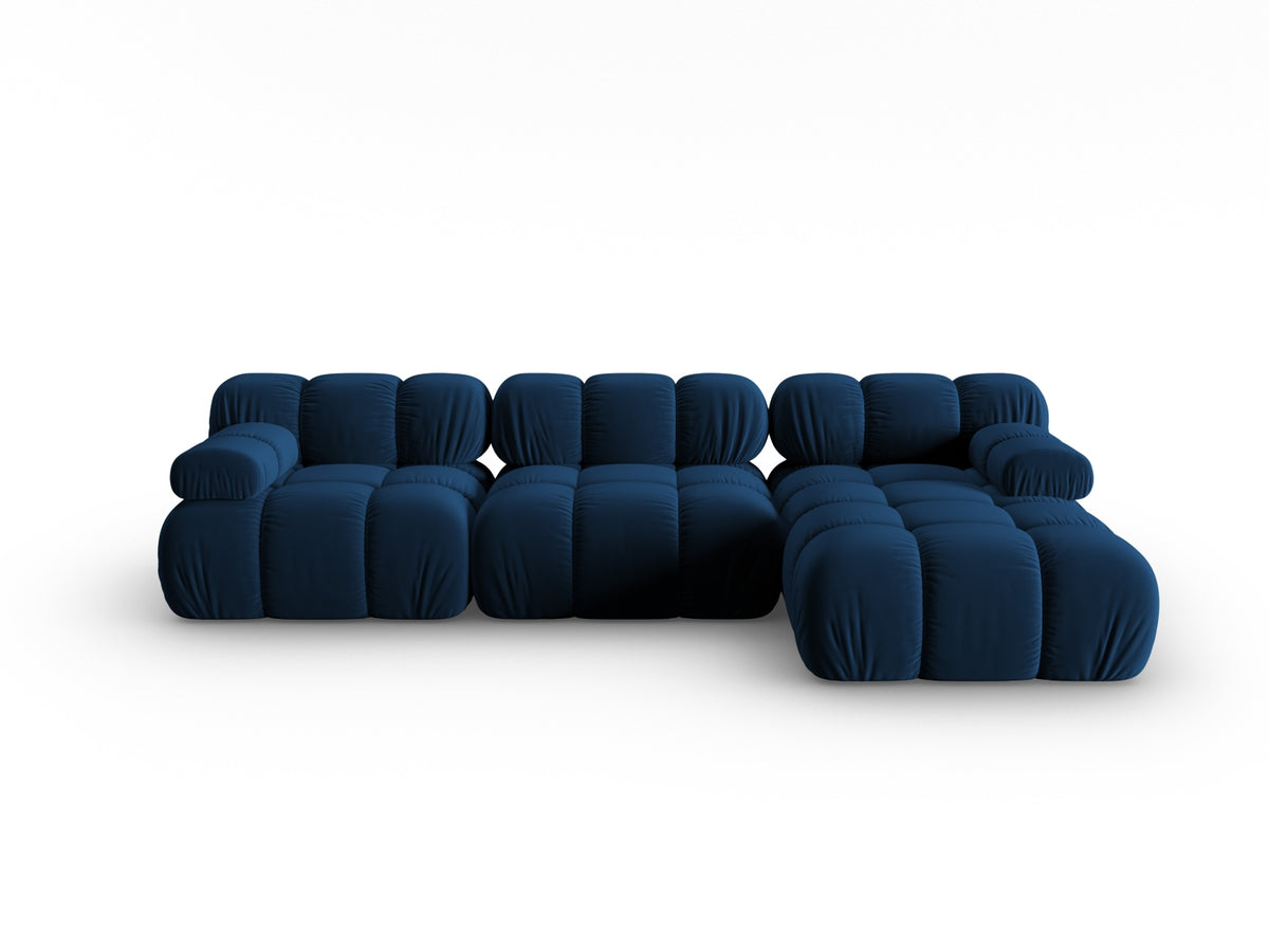 Bellis Velour modulares Ecksofa rechts 4 Sitzer 155cm in Royal Blue-Bluvel präsentiert im Onlineshop von KAQTU Design AG. L-Sofa rechts ist von Micadoni