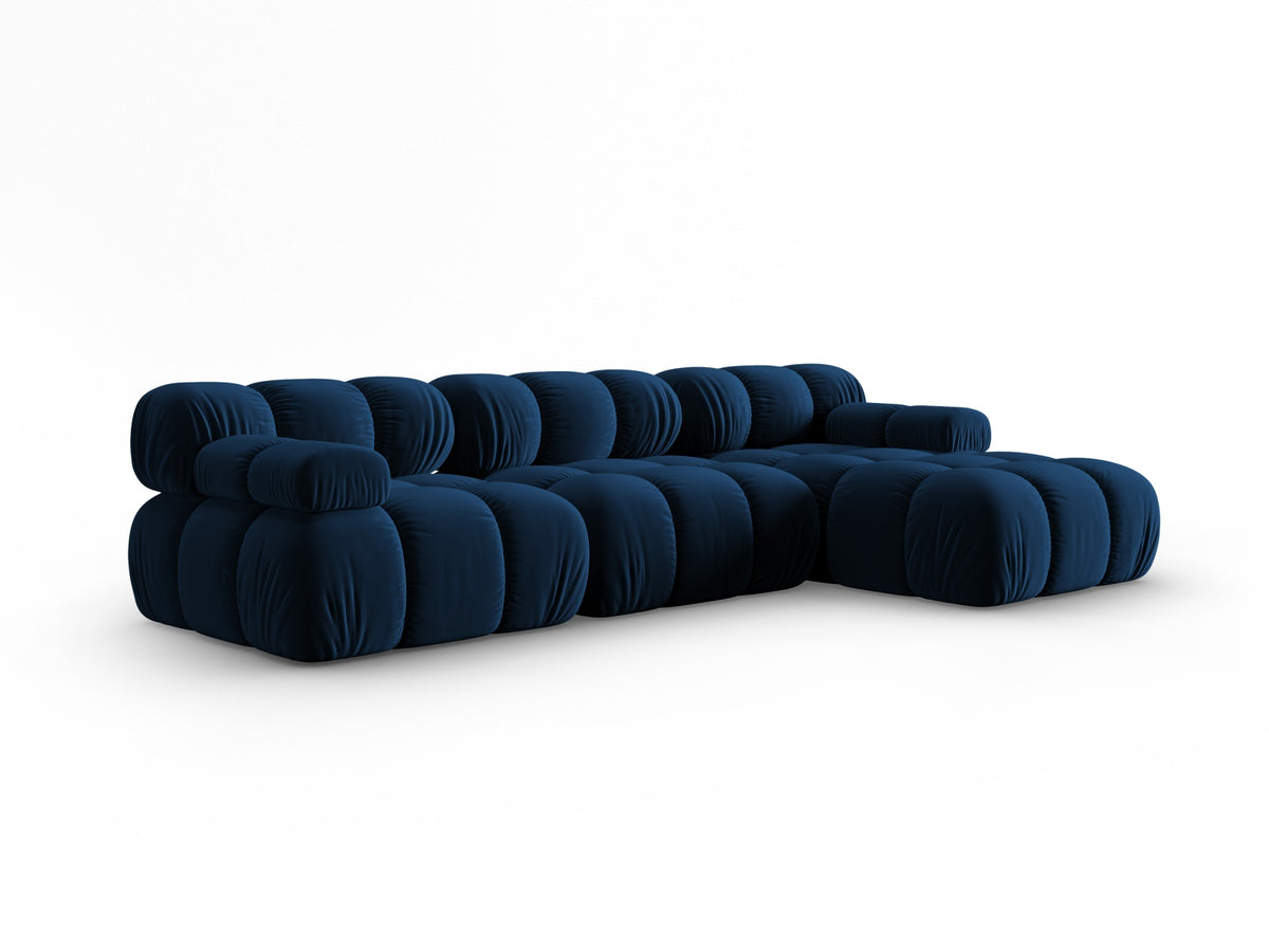 Bellis Velour modulares Ecksofa rechts 4 Sitzer 155cm in Royal Blue-Bluvel präsentiert im Onlineshop von KAQTU Design AG. L-Sofa rechts ist von Micadoni