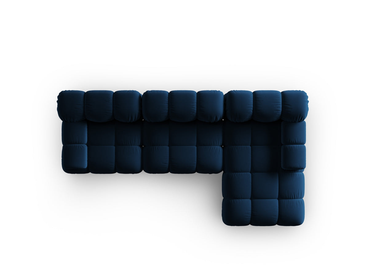 Bellis Velour modulares Ecksofa rechts 4 Sitzer 155cm in Royal Blue-Bluvel präsentiert im Onlineshop von KAQTU Design AG. L-Sofa rechts ist von Micadoni