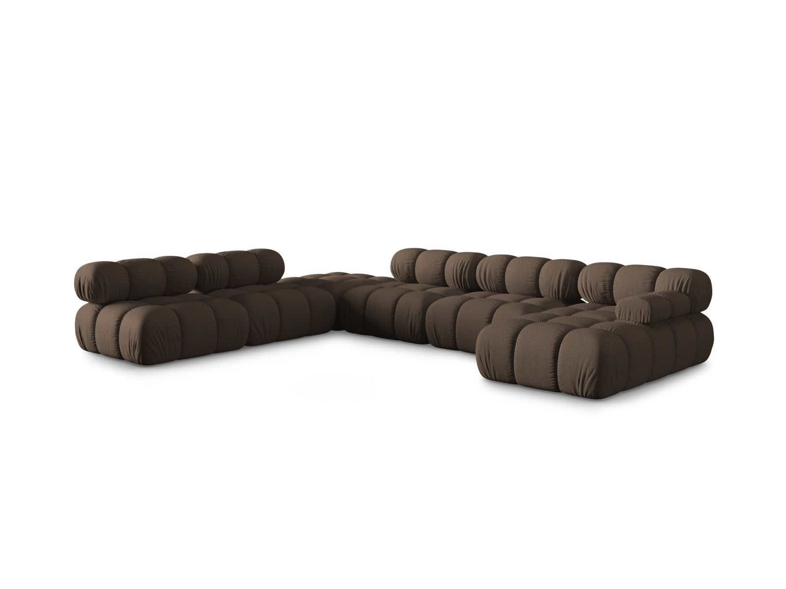 Elegantes Bellis Ecksofa links in Braun, 7 Sitzer, 282 cm, ideal für moderne Wohnräume, von Micadoni, stilvoll und komfortabel.
