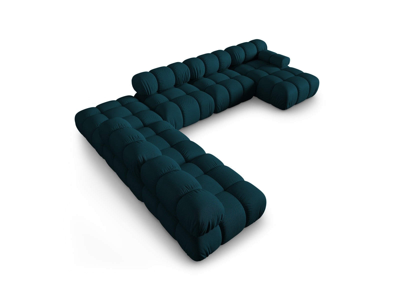 Modulares Bellis Ecksofa in Navy Blue-Sonic, 7 Sitzer, 282 cm, ideal für moderne Wohnräume, bietet Komfort und Stil.
