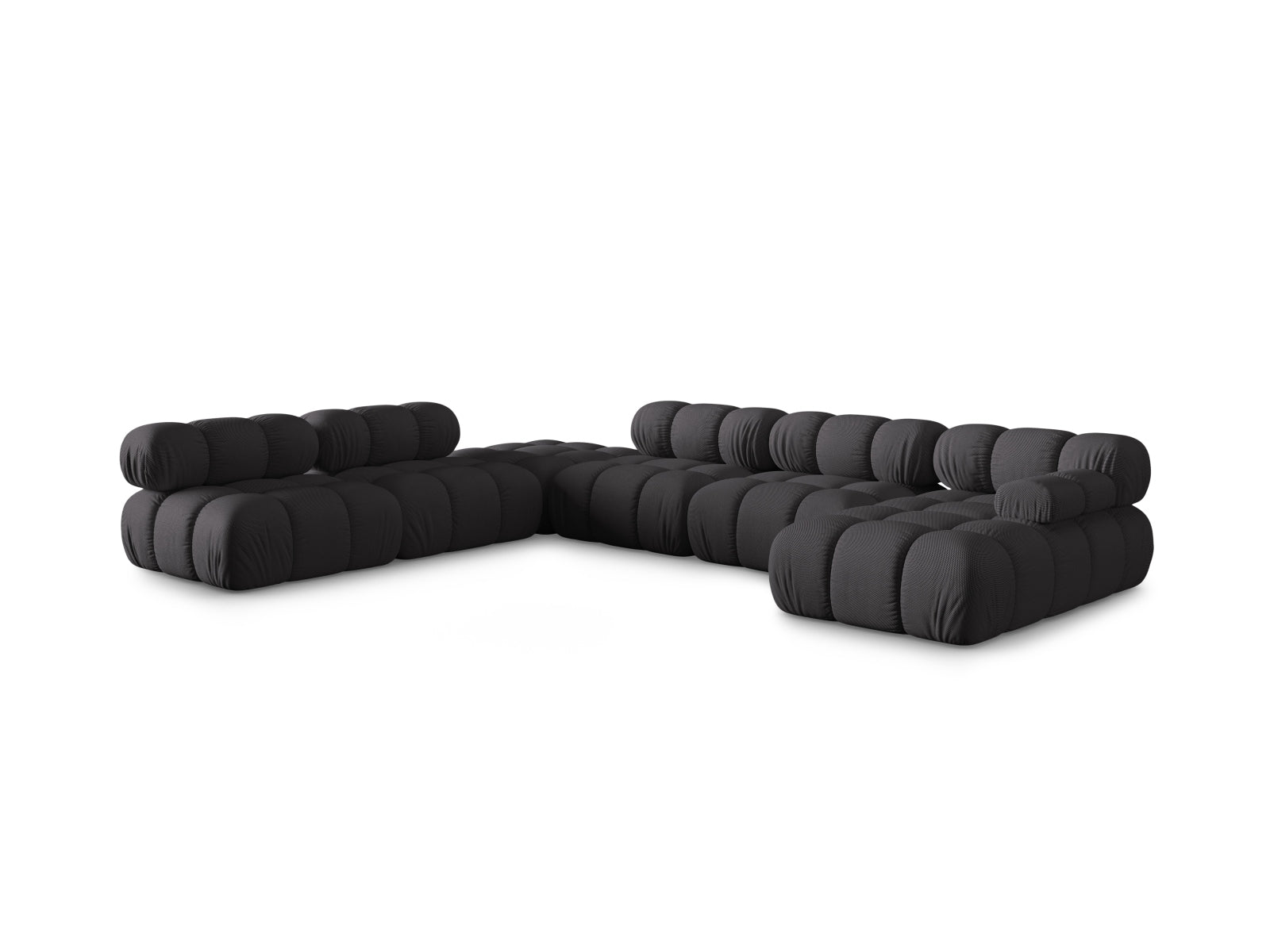 Elegantes Bellis Ecksofa links in Espresso-Sonic, 7 Sitzer, 282 cm, ideal für stilvolle Wohnräume, erhältlich bei KAQTU Design AG.