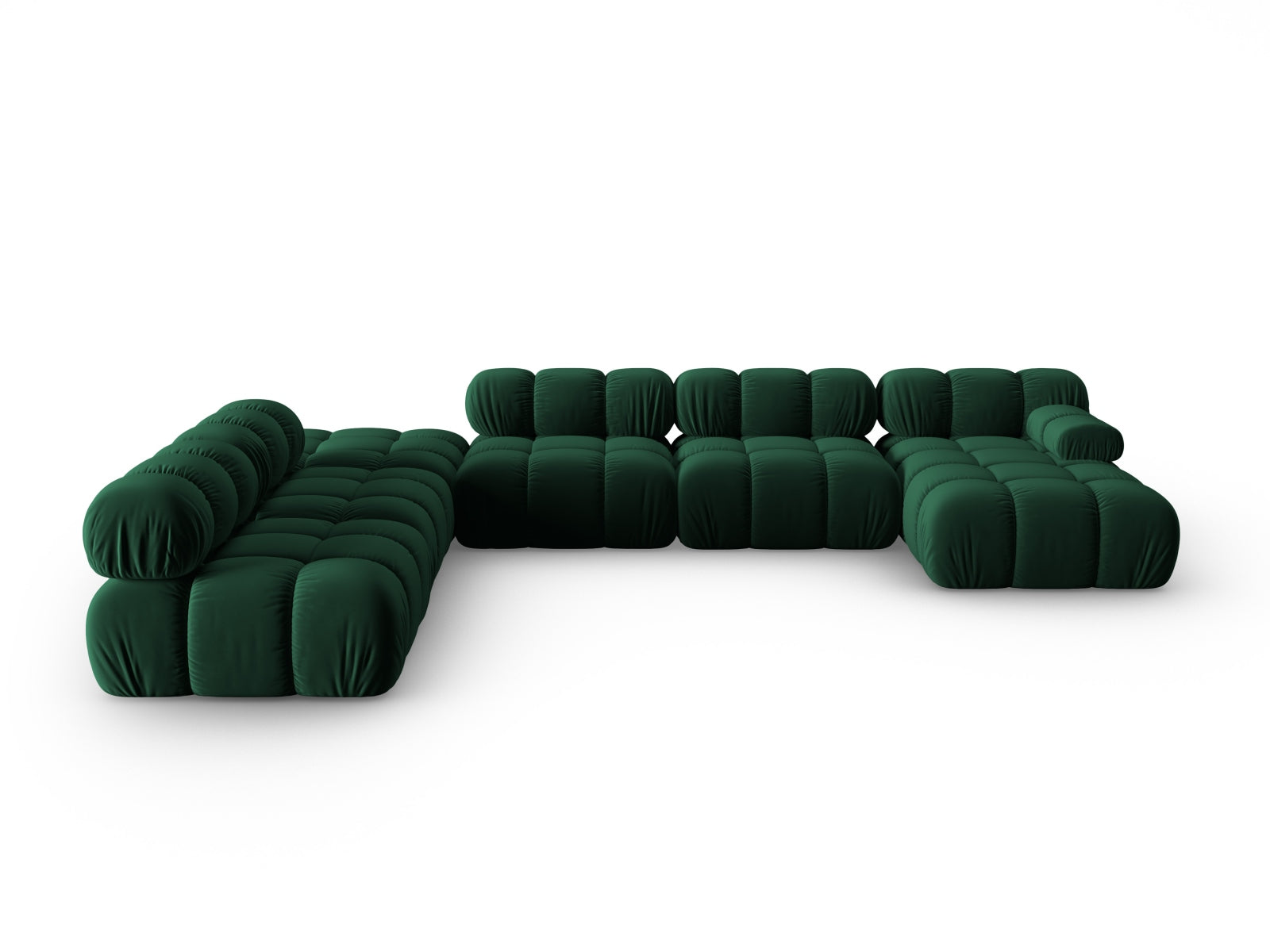 Bellis Velour modulares Panoramic Ecksofa links 7 Sitzer 282cm in Bottle Green-Bluvel präsentiert im Onlineshop von KAQTU Design AG. Ecksofa links ist von Micadoni