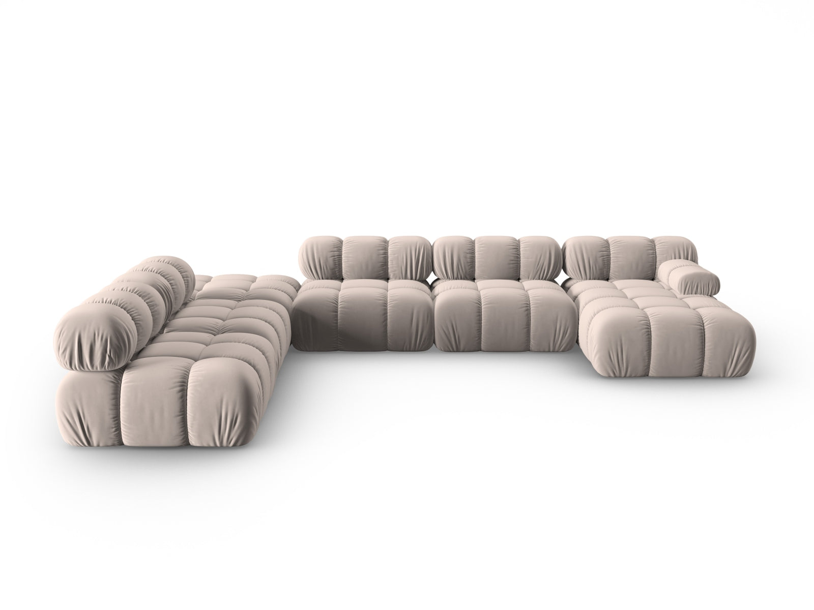 Bellis Velour modulares Panoramic Ecksofa links 7 Sitzer 282cm in Cappuccino-Bluvel präsentiert im Onlineshop von KAQTU Design AG. Ecksofa links ist von Micadoni