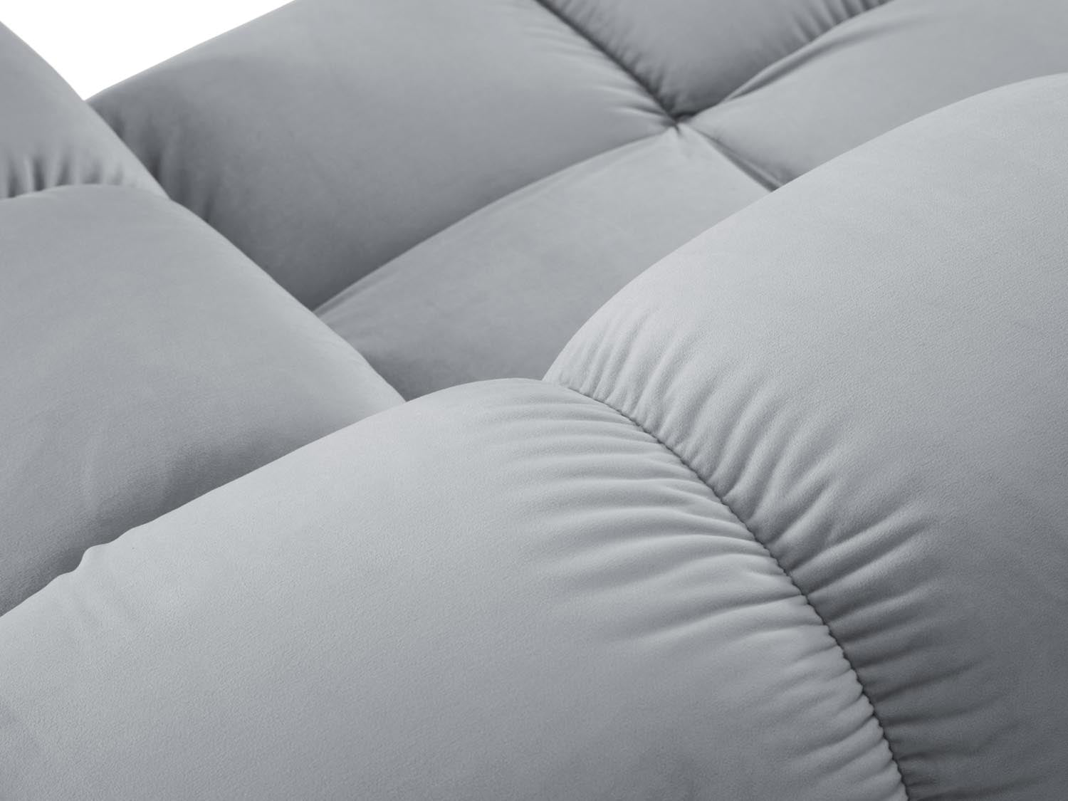 Erleben Sie das Bellis Velour Ecksofa links – ein modulares 7-Sitzer Sofa (282 cm) mit edlem Velourstoff, perfekt für gemütliche Stunden und individuelles Wohnen.