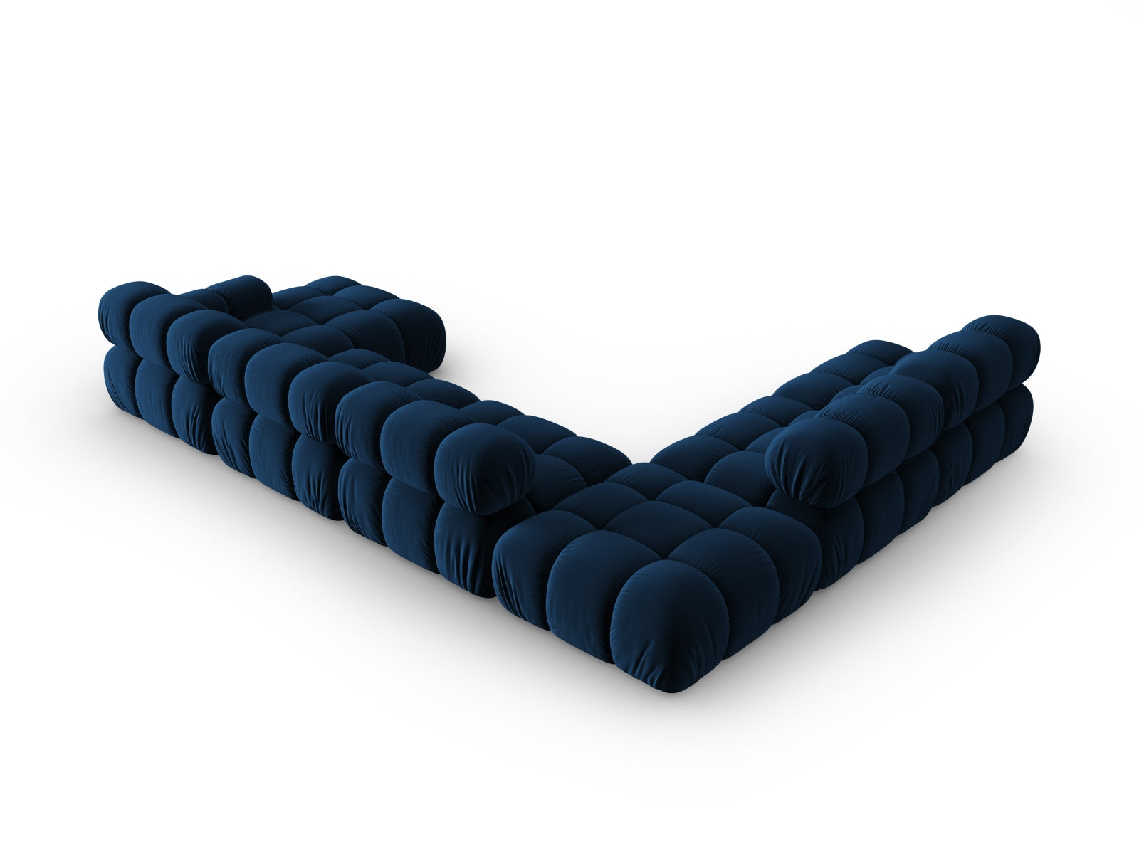 Erleben Sie das Bellis Velour Ecksofa links – ein elegantes 7-Sitzer Sofa mit 282 cm, das durch sein modulares Design und hohen Komfort besticht.