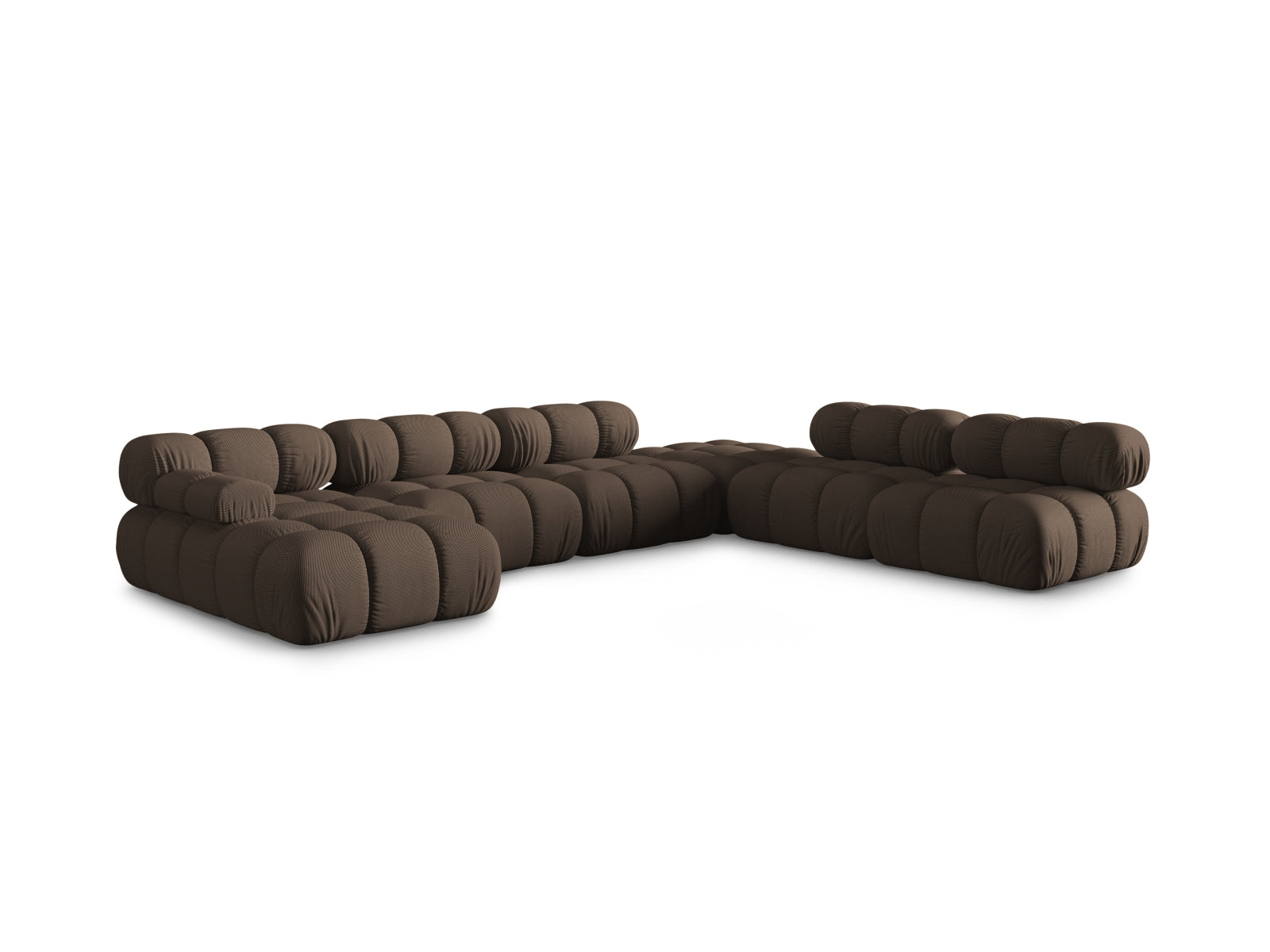 Elegantes Bellis Ecksofa in Braun, 7-Sitzer, 282 cm, ideal für moderne Wohnräume, von Micadoni, stilvoll und komfortabel.