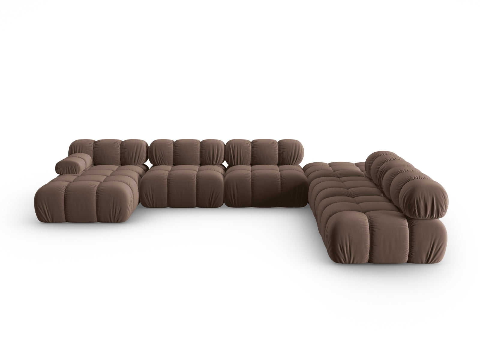 Bellis Velour modulares Panoramic Ecksofa rechts 7 Sitzer 282cm in Dark Brown-Bluvel präsentiert im Onlineshop von KAQTU Design AG. Ecksofa rechts ist von Micadoni