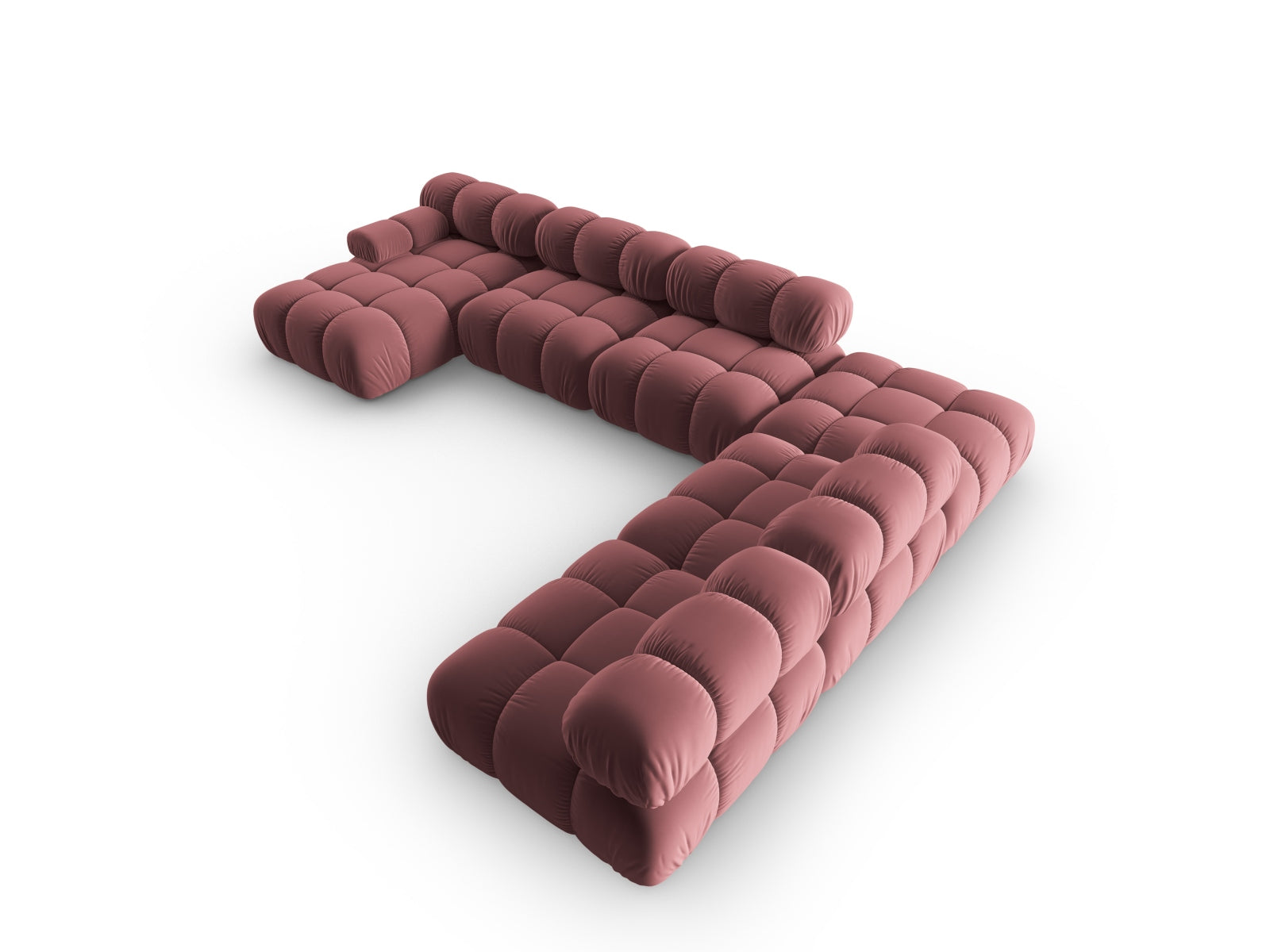 Entdecken Sie das Bellis Velour Ecksofa von Micadoni – ein modulares 7-Sitzer Sofa mit luxuriösem Design und praktischem Stauraum für Ihr Zuhause.