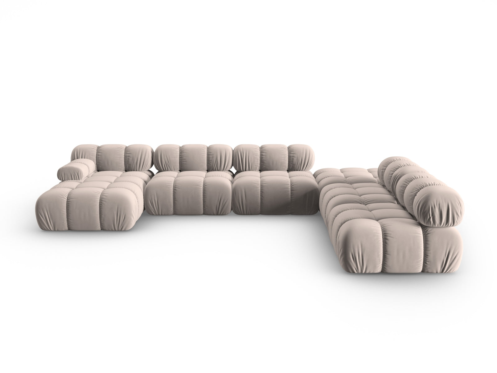 Bellis Velour modulares Panoramic Ecksofa rechts 7 Sitzer 282cm in Cappuccino präsentiert im Onlineshop von KAQTU Design AG. Ecksofa rechts ist von Micadoni