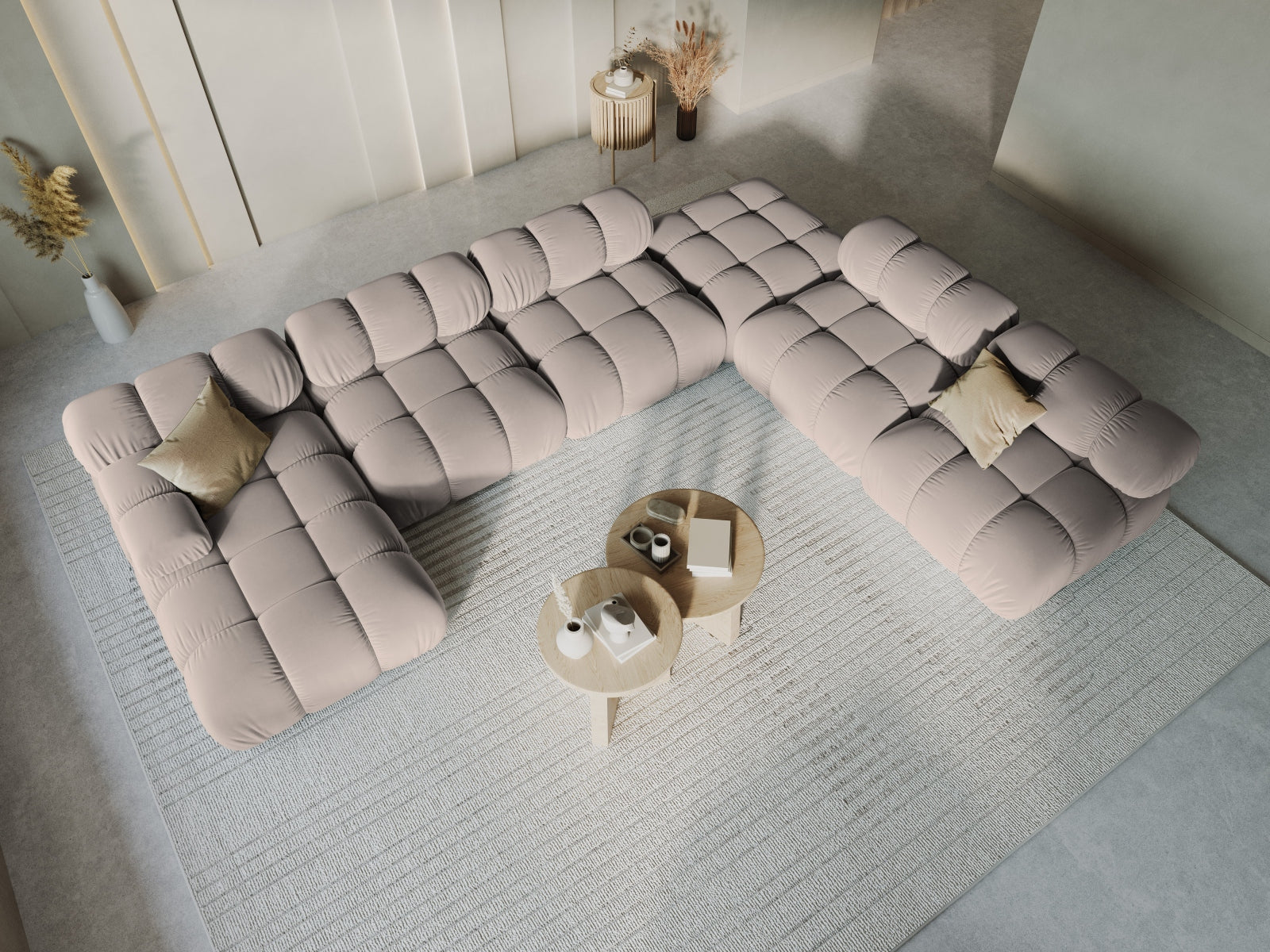 Entdecken Sie das elegante Bellis Velour Ecksofa von Micadoni – ein 7-Sitzer mit 282 cm, ideal für stilvolle Wohnräume.