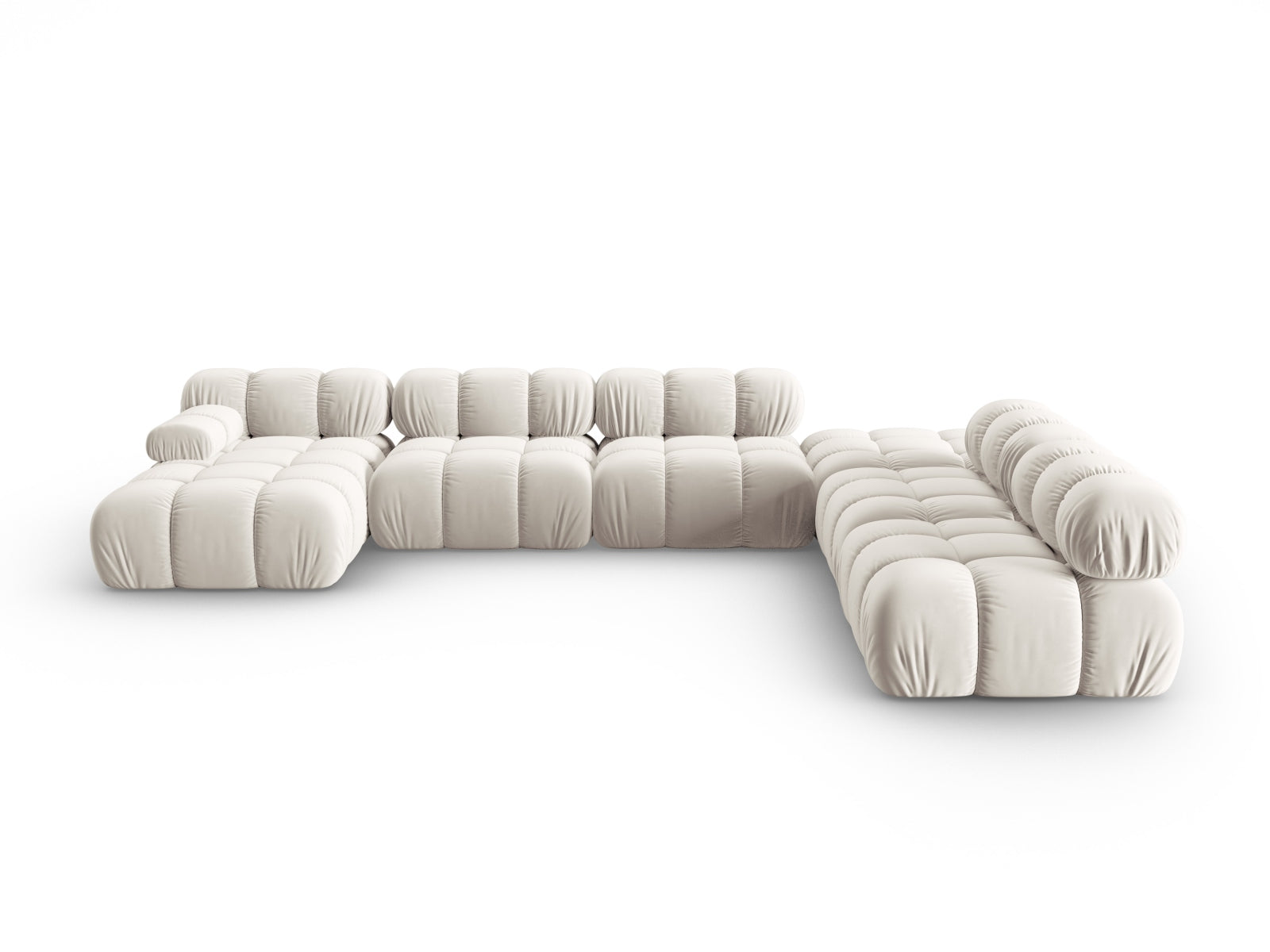 Bellis Velour modulares Panoramic Ecksofa rechts 7 Sitzer 282cm in Dark Beige präsentiert im Onlineshop von KAQTU Design AG. Ecksofa rechts ist von Micadoni