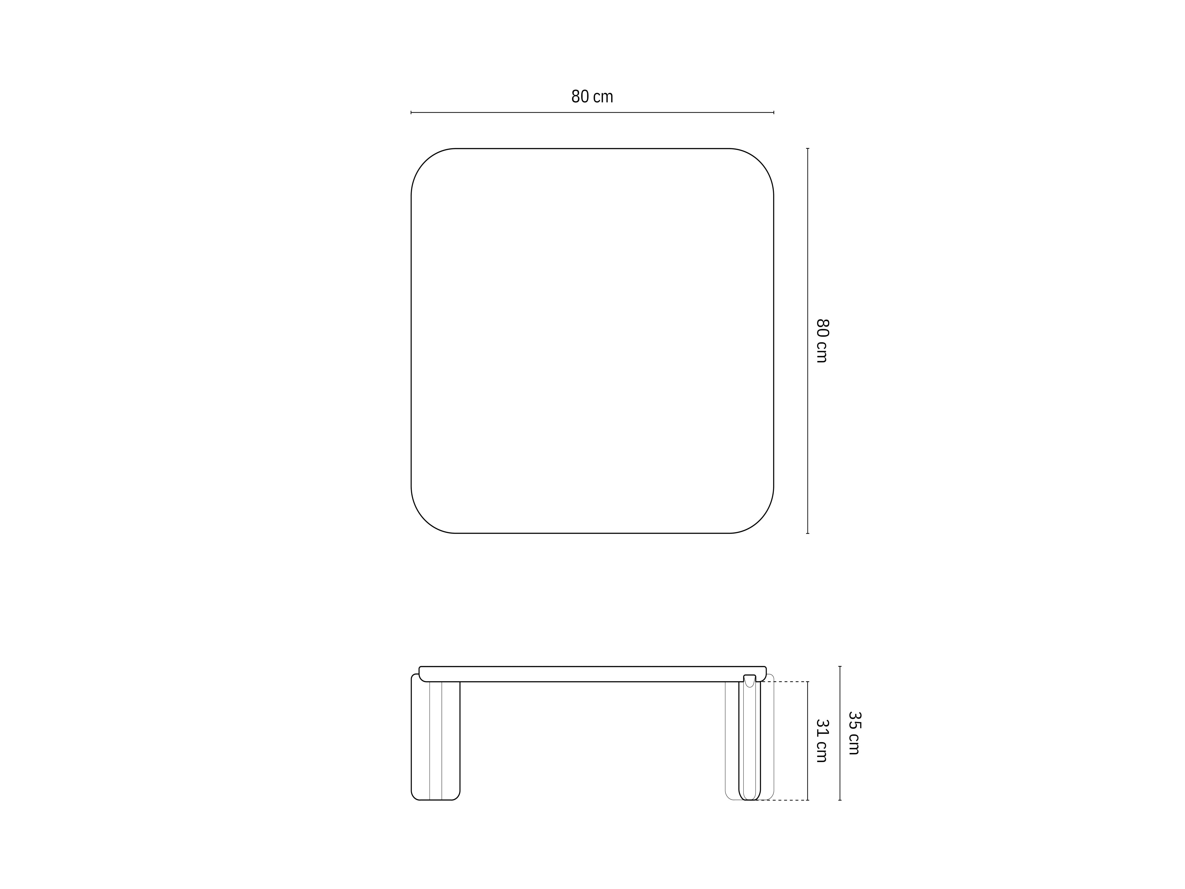 Kaffeetisch Jonc 80x80 in präsentiert im Onlineshop von KAQTU Design AG. Couchtisch ist von Micadoni