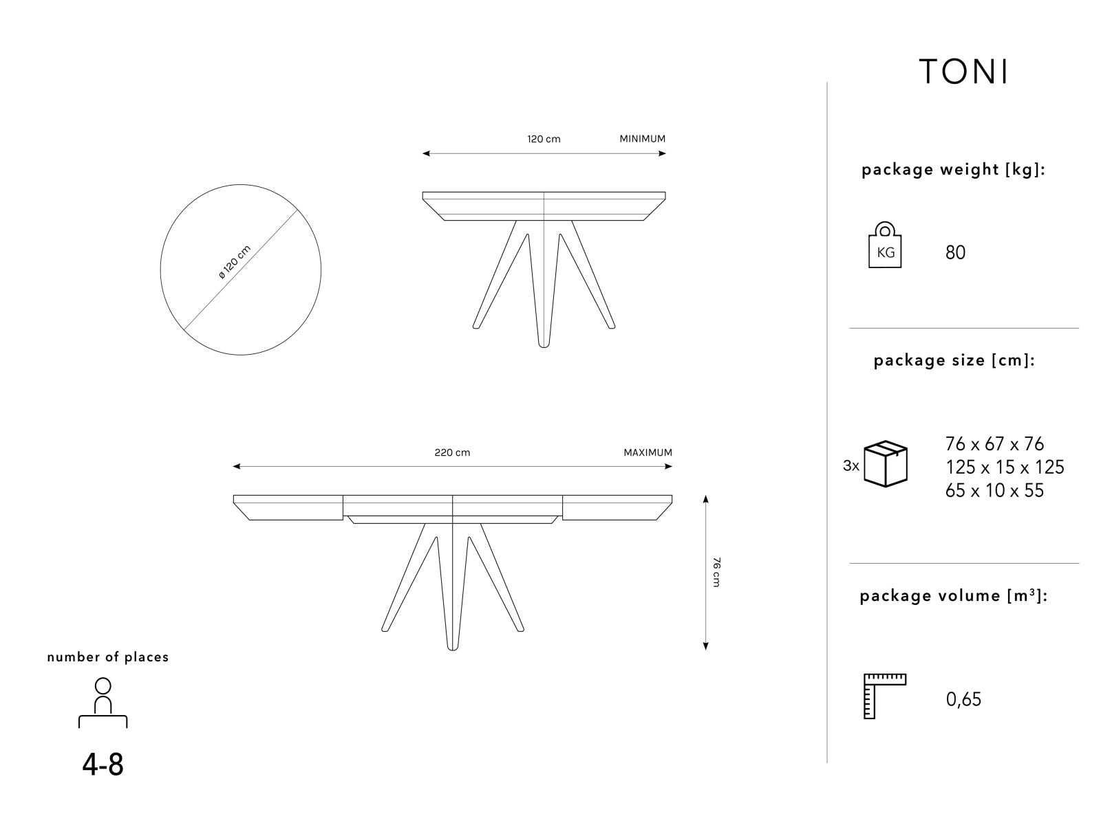 Entdecken Sie den Toni ausziehbaren Tisch von Micadoni – eleganter 8-Sitzer, ideal für gesellige Abende und flexible Esszimmergestaltung.