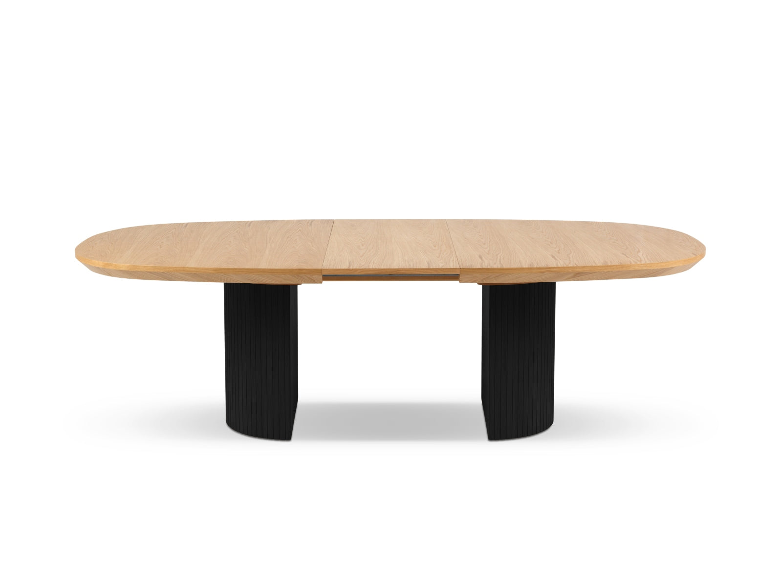 Eleganter, ausziehbarer Esstisch "Nicole" für 6 Personen in schwarzer Eiche, ideal für stilvolle Essbereiche. Perfekt für gesellige Abende.