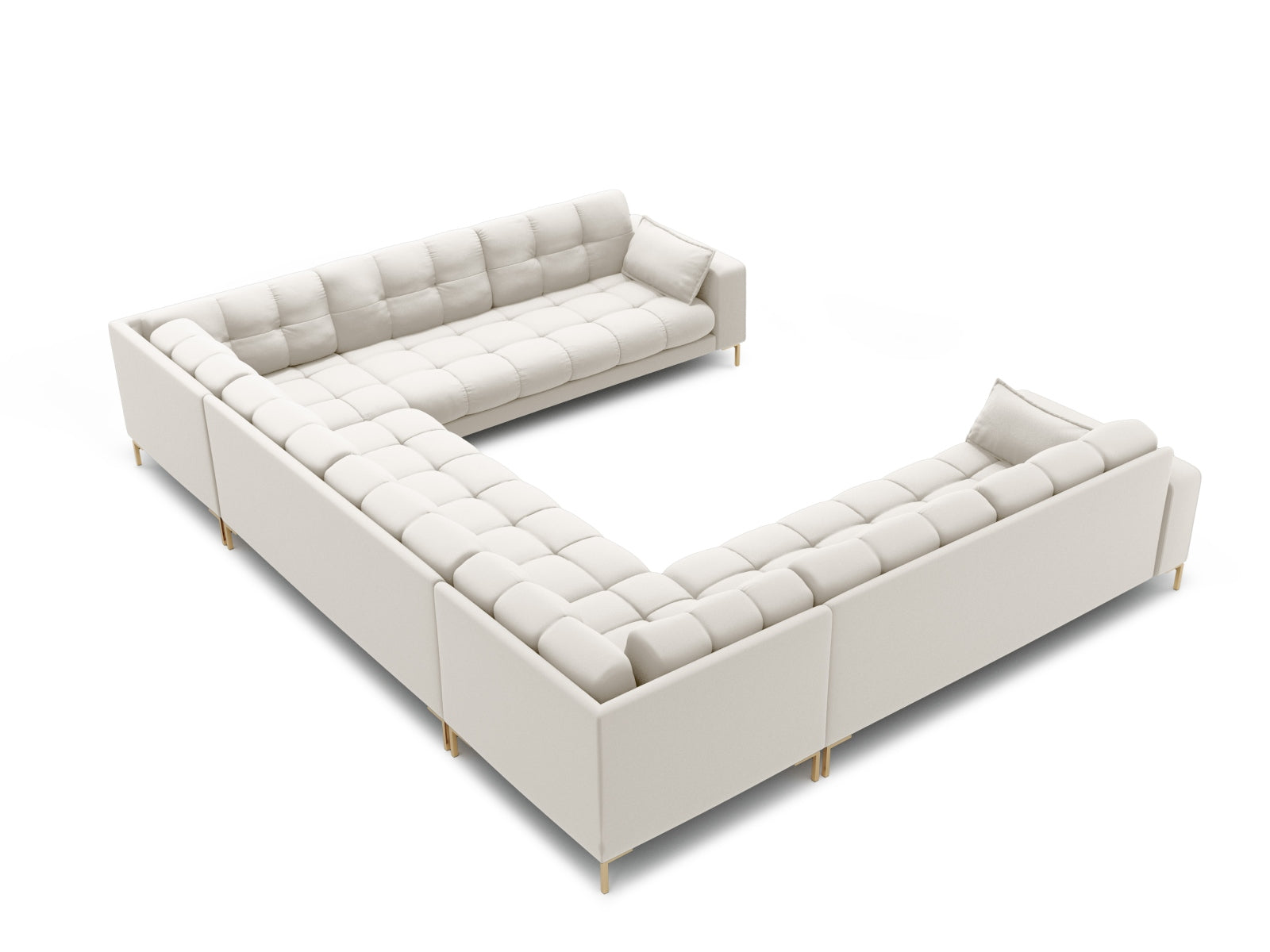 Erleben Sie das Mamaia Panoramic Sofa 9 Sitzer von Micadoni – ein elegantes, geräumiges Sofa für unvergessliche Momente mit Familie und Freunden.