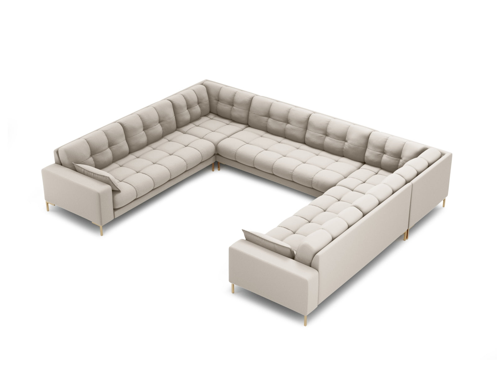 Mamaia Panoramic Sofa 9 Sitzer in Beige/Gold präsentiert im Onlineshop von KAQTU Design AG. 5er Sofa ist von Micadoni