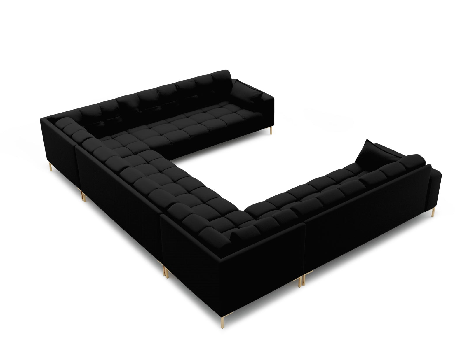 Erleben Sie das Mamaia Panoramic Sofa 9 Sitzer von Micadoni – ein elegantes, geräumiges Sofa für unvergessliche Momente mit Familie und Freunden.