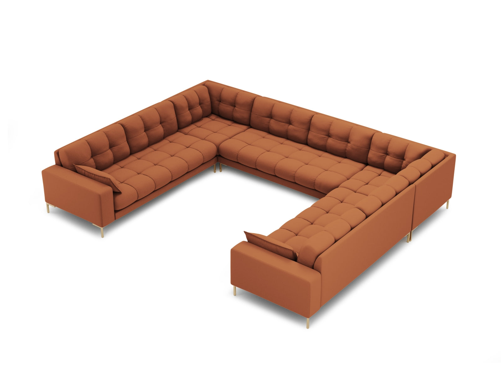 Mamaia Panoramic Sofa 9 Sitzer in Brick/Gold präsentiert im Onlineshop von KAQTU Design AG. 5er Sofa ist von Micadoni