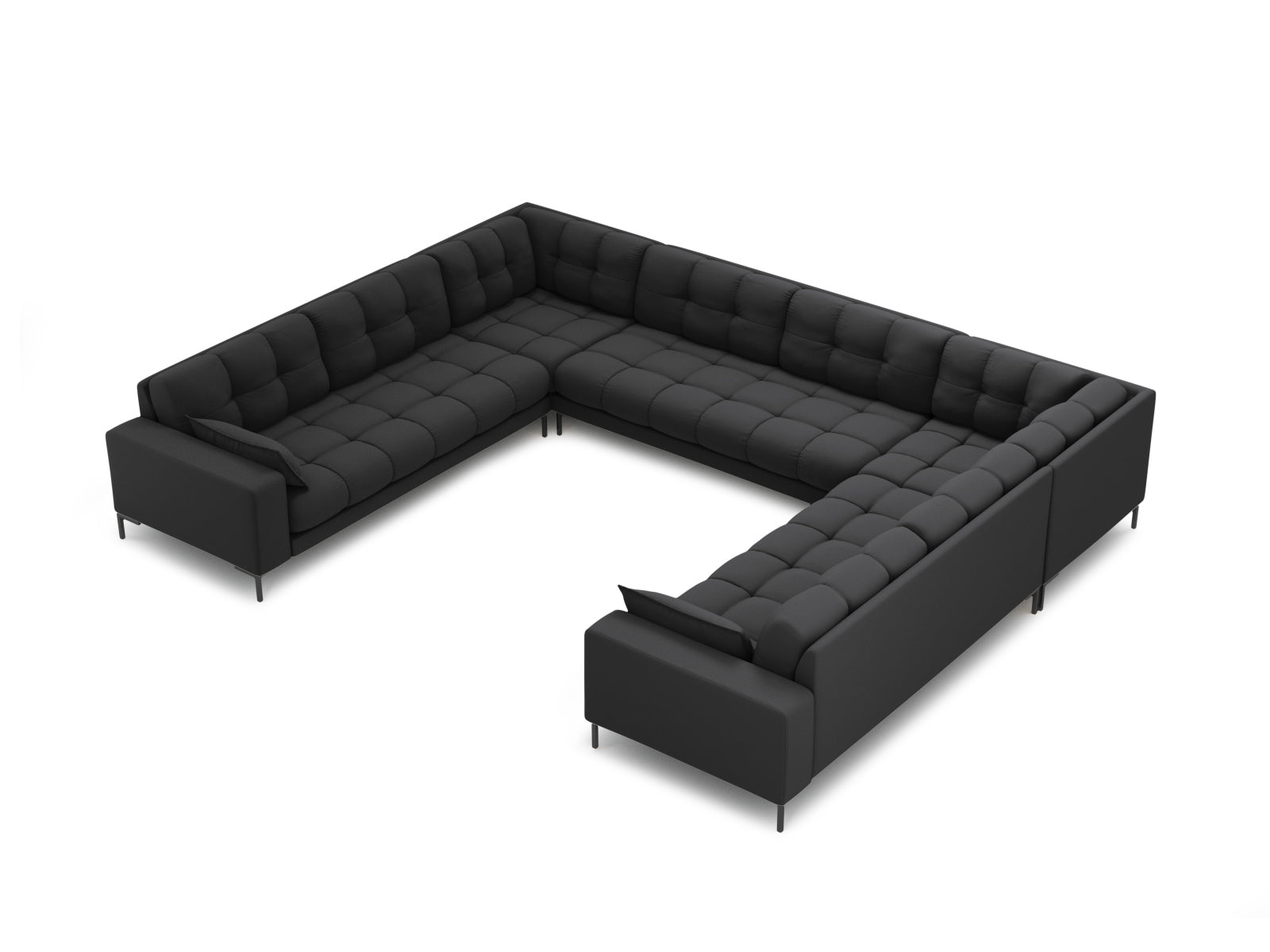 Mamaia Panoramic Sofa 9 Sitzer in Dark Grey/Schwarz-Neve präsentiert im Onlineshop von KAQTU Design AG. Ecksofa ist von Micadoni