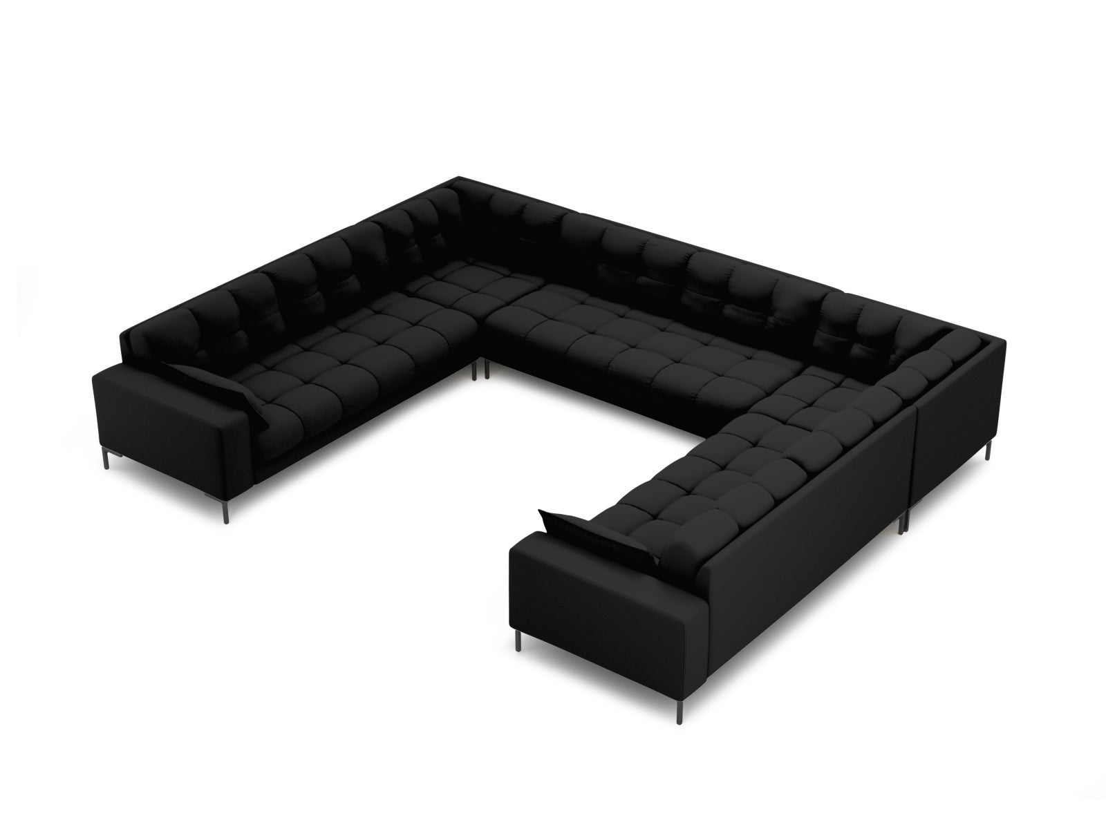 Mamaia Panoramic Sofa 9 Sitzer in Black/Schwarz-Neve präsentiert im Onlineshop von KAQTU Design AG. Ecksofa ist von Micadoni