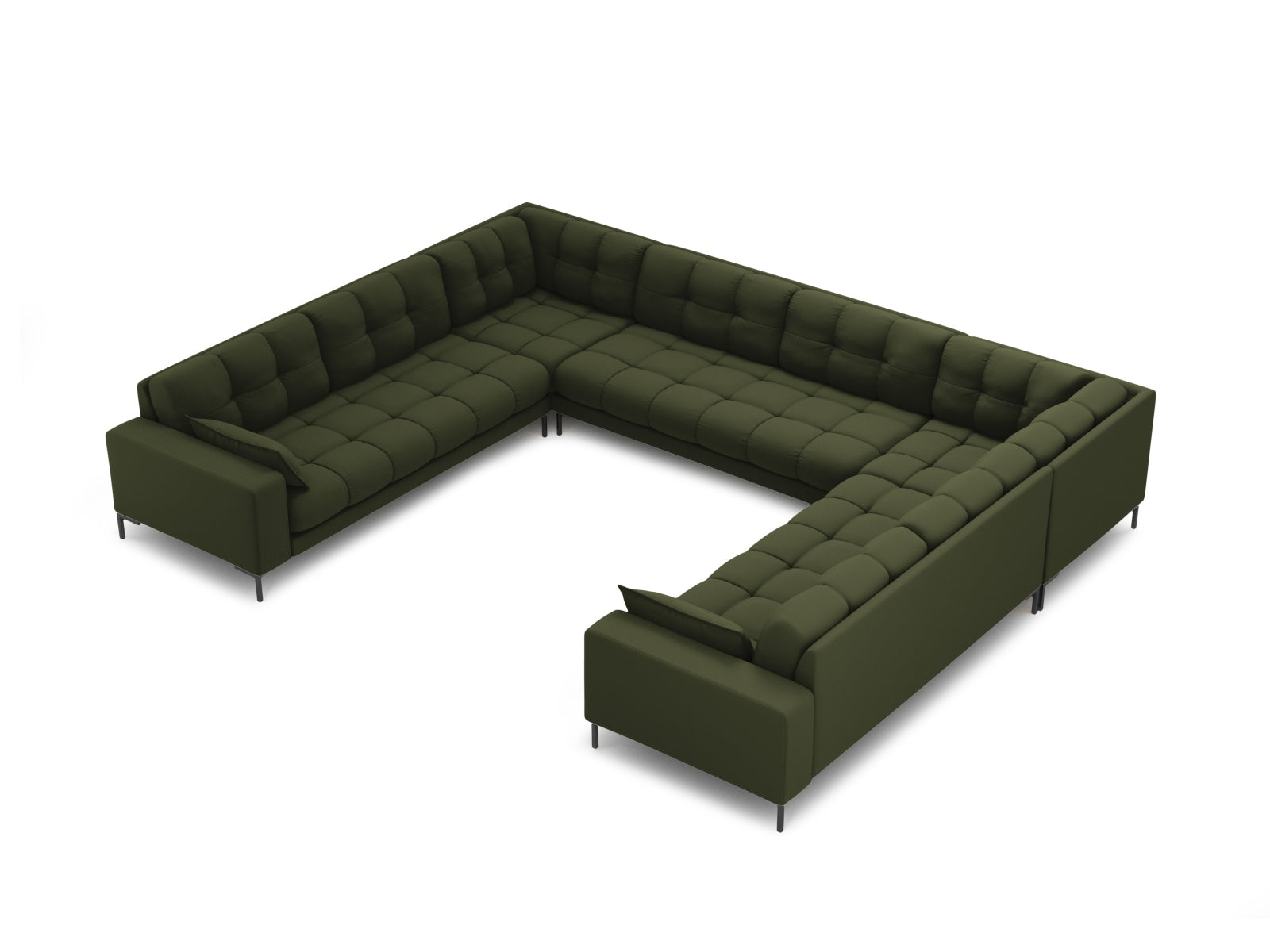 Mamaia Panoramic Sofa 9 Sitzer in Green/Schwarz-Neve präsentiert im Onlineshop von KAQTU Design AG. Ecksofa ist von Micadoni