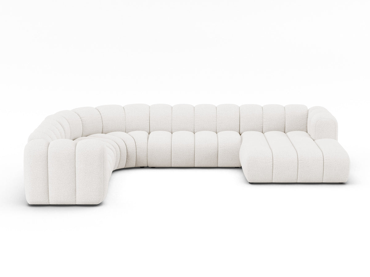 Lupine Boucle Modular Panoramic Ecksofa links 6 Sitzer in White-Baloo präsentiert im Onlineshop von KAQTU Design AG. Ecksofa links ist von Micadoni