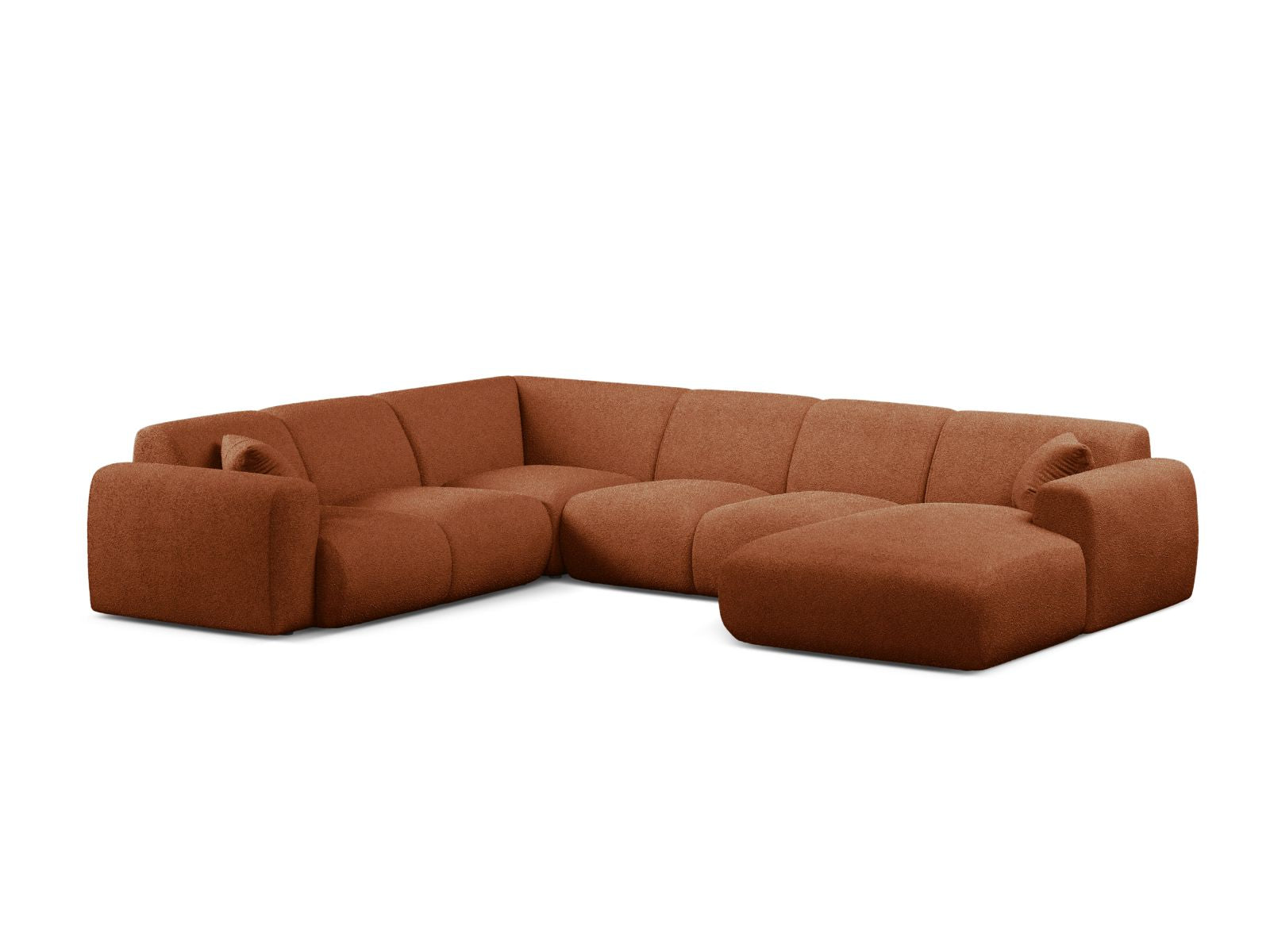 6-Sitzer Modular Ecksofa Panoramic links Molino in Terracotta-Baloo präsentiert im Onlineshop von KAQTU Design AG. Ecksofa links ist von Micadoni