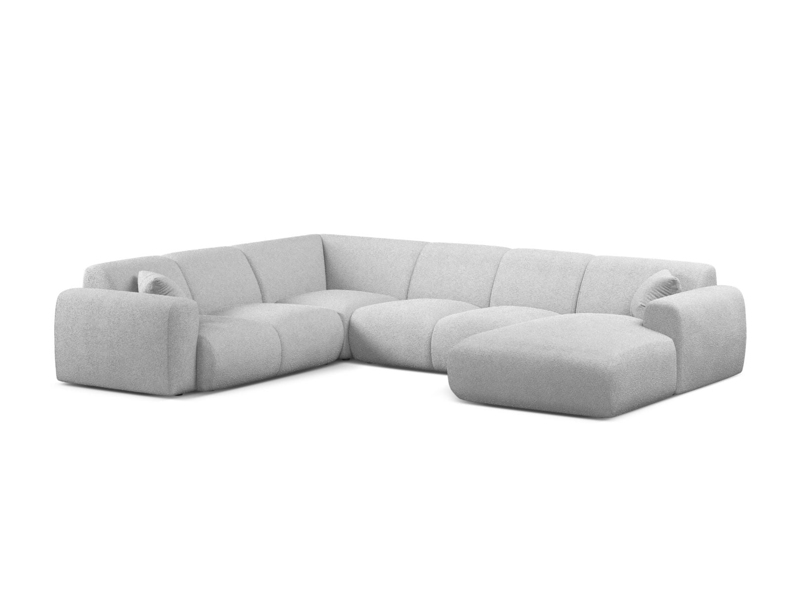 6-Sitzer Modular Ecksofa Panoramic links Molino in Light Grey-Baloo präsentiert im Onlineshop von KAQTU Design AG. Ecksofa links ist von Micadoni