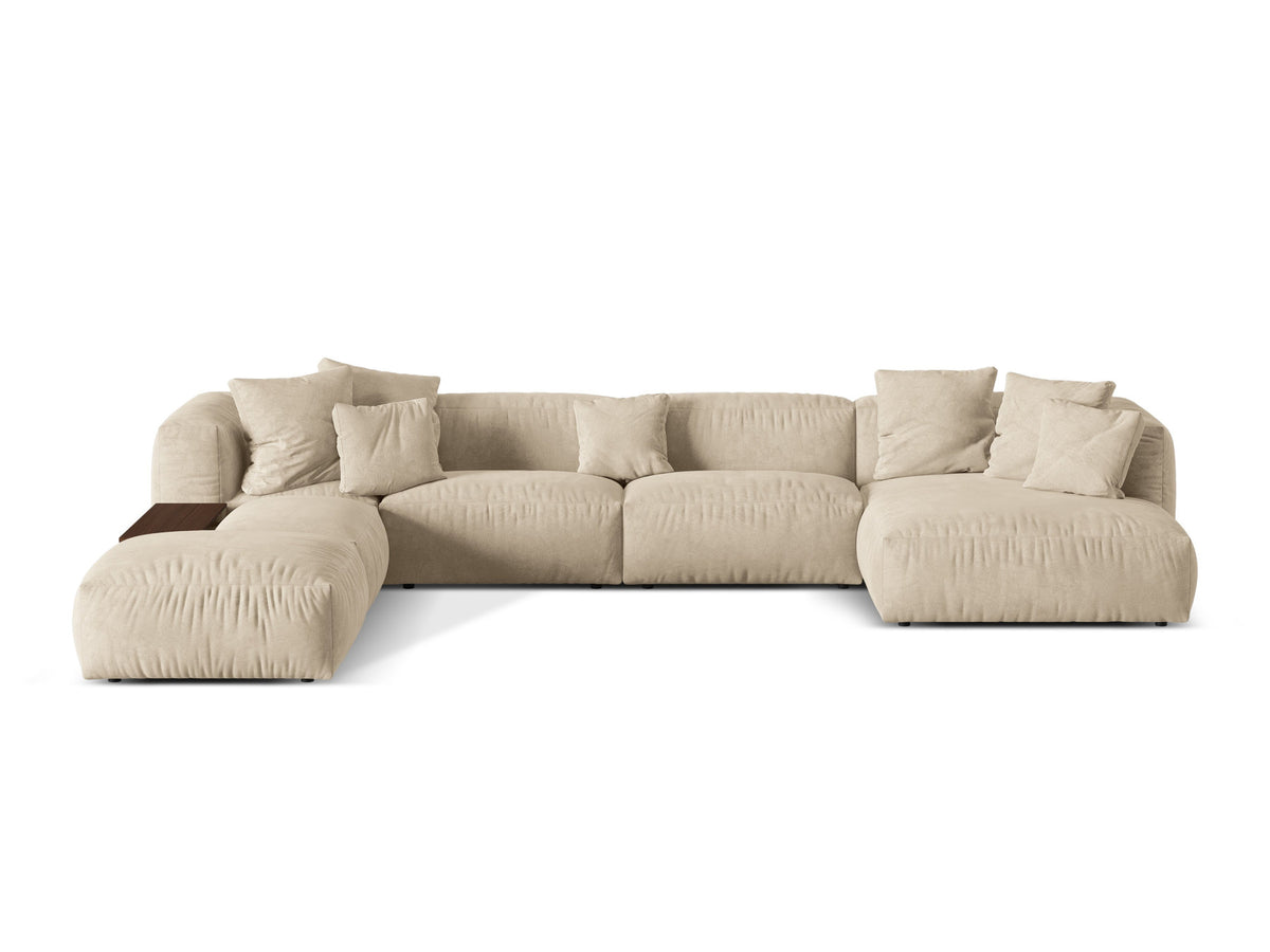 Martina Modulares Panoramic Ecksofa links 5 Sitzer in Light Beige-Vogue präsentiert im Onlineshop von KAQTU Design AG. Ecksofa links ist von Micadoni