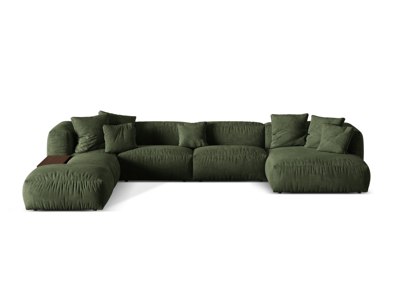 Martina Modulares Panoramic Ecksofa links 5 Sitzer in Green präsentiert im Onlineshop von KAQTU Design AG. Ecksofa links ist von Micadoni