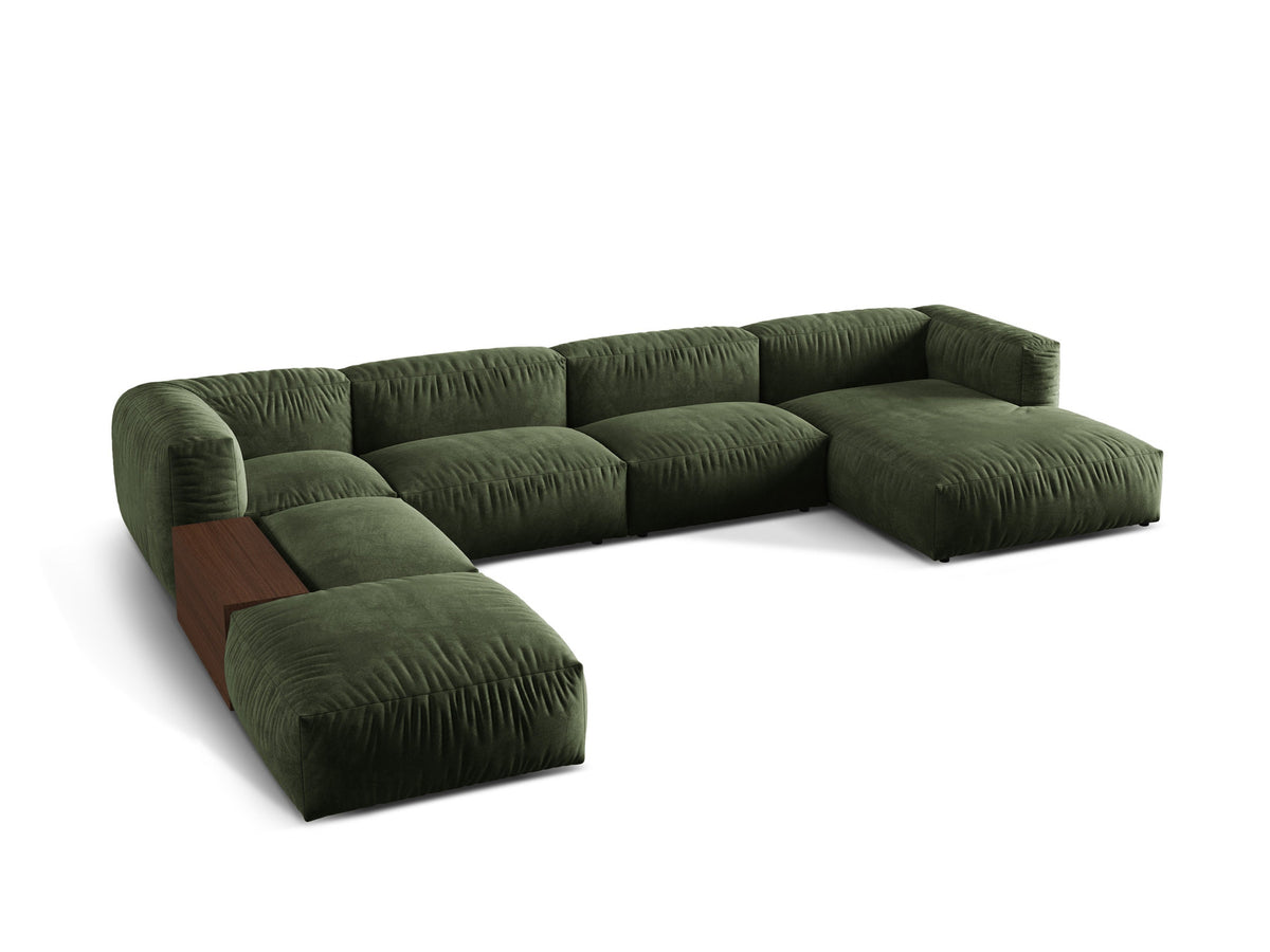 Martina Modulares Panoramic Ecksofa links 5 Sitzer in Green-Vogue präsentiert im Onlineshop von KAQTU Design AG. Ecksofa links ist von Micadoni