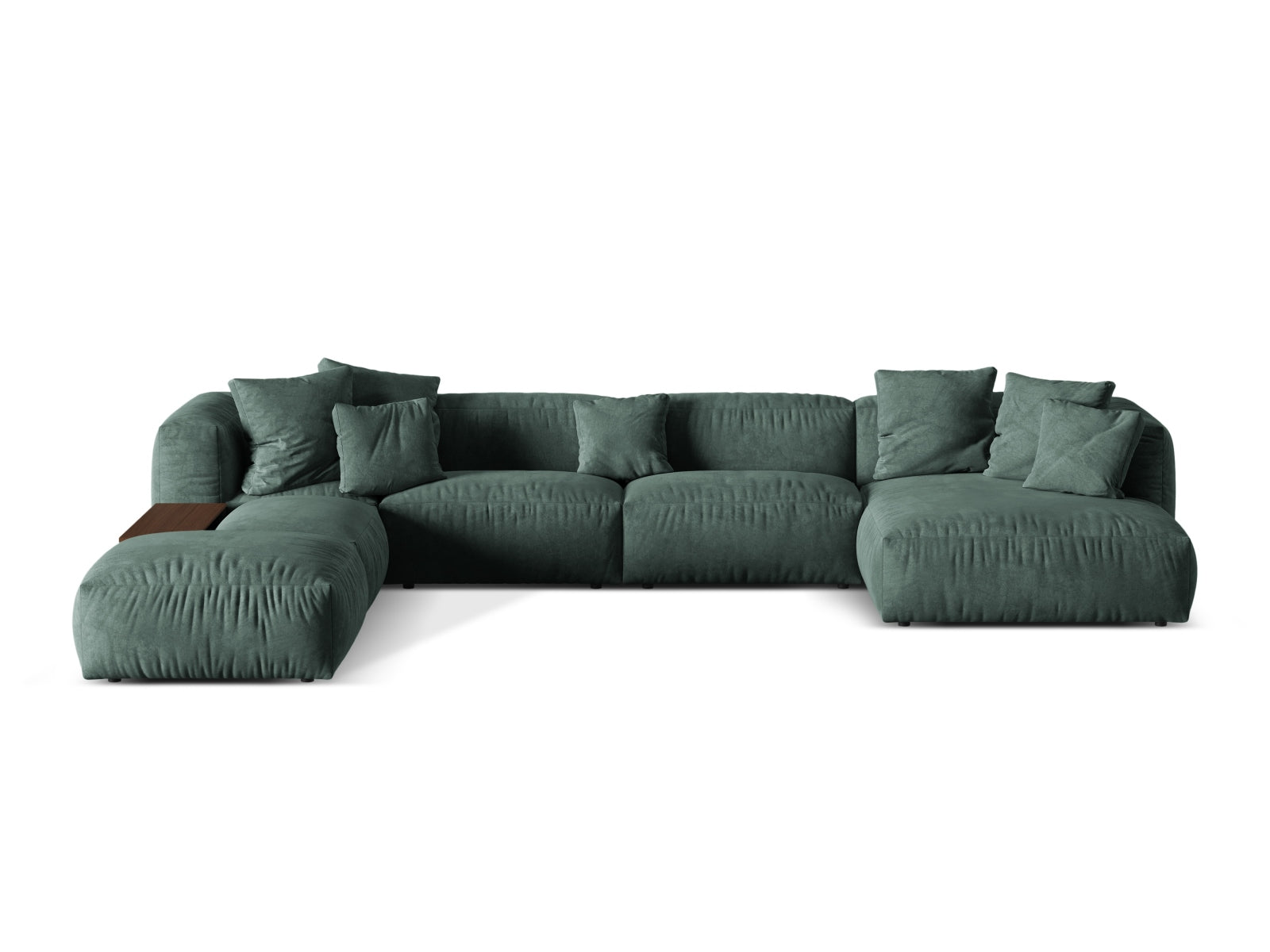 Martina Modulares Panoramic Ecksofa links 5 Sitzer in Petrol präsentiert im Onlineshop von KAQTU Design AG. Ecksofa links ist von Micadoni