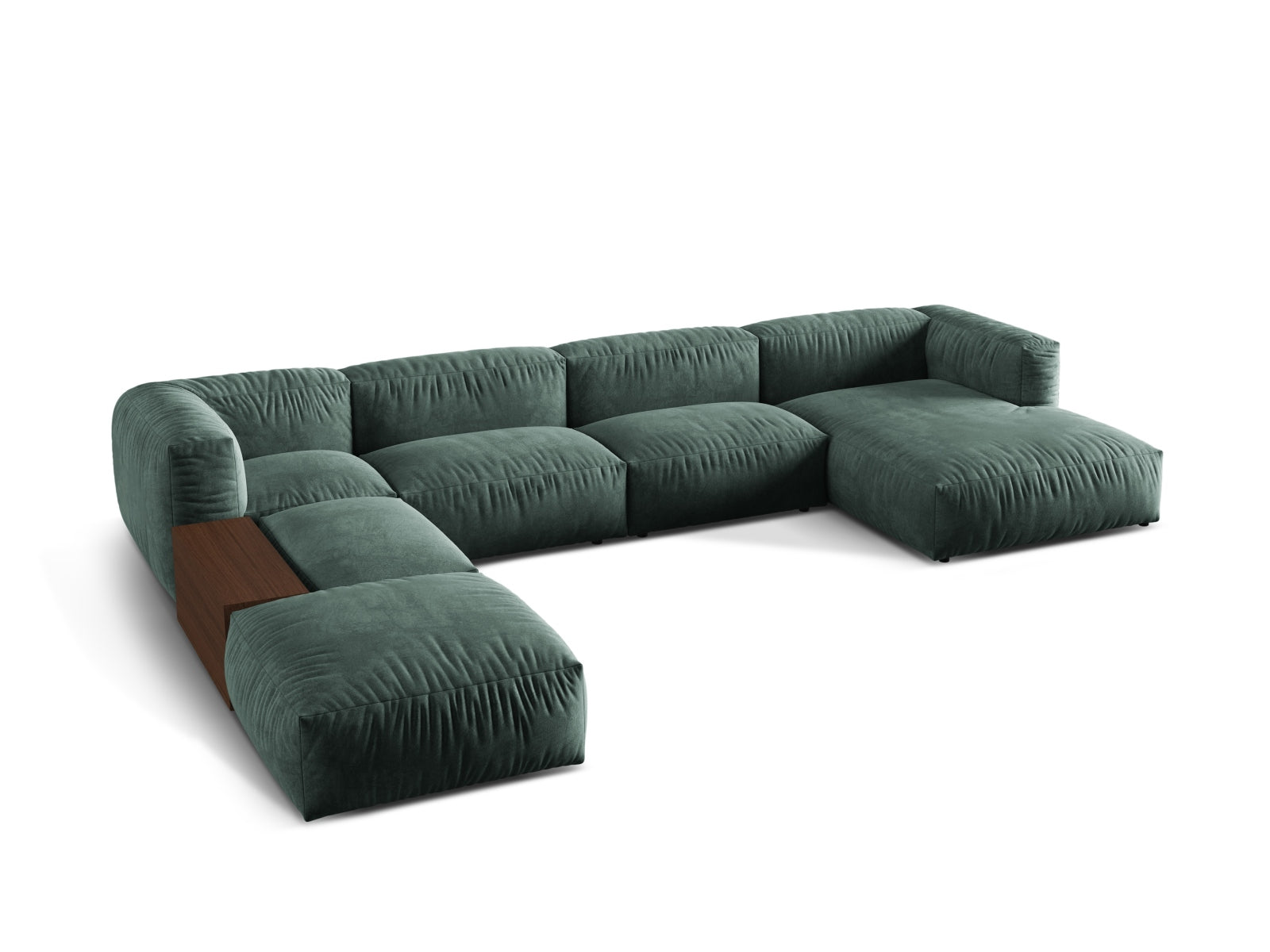 Elegantes, modulares Ecksofa in Petrol-Vogue, ideal für stilvolle Wohnräume. Komfortables 5-Sitzer-Design von Micadoni.