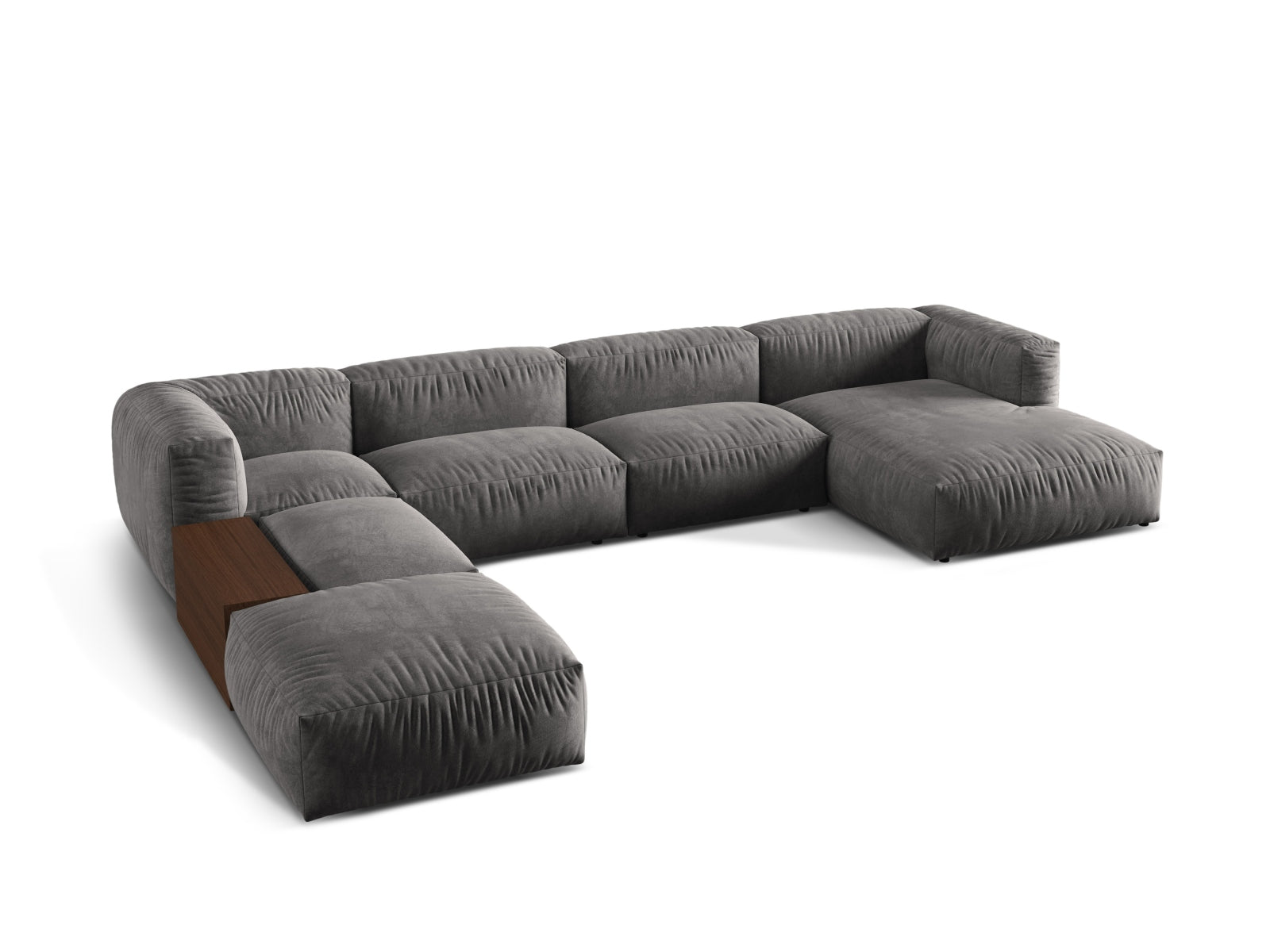 Elegantes, modulares Ecksofa Martina in Grau, ideal für stilvolle Wohnräume. Komfortables 5-Sitzer-Design von Micadoni.