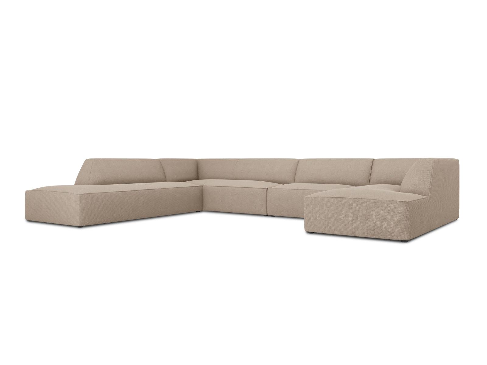 Stylisches Ruby Panoramic Ecksofa links in elegantem Dark Beige-Ottawa, ideal für moderne Wohnräume und gemütliche Abende.