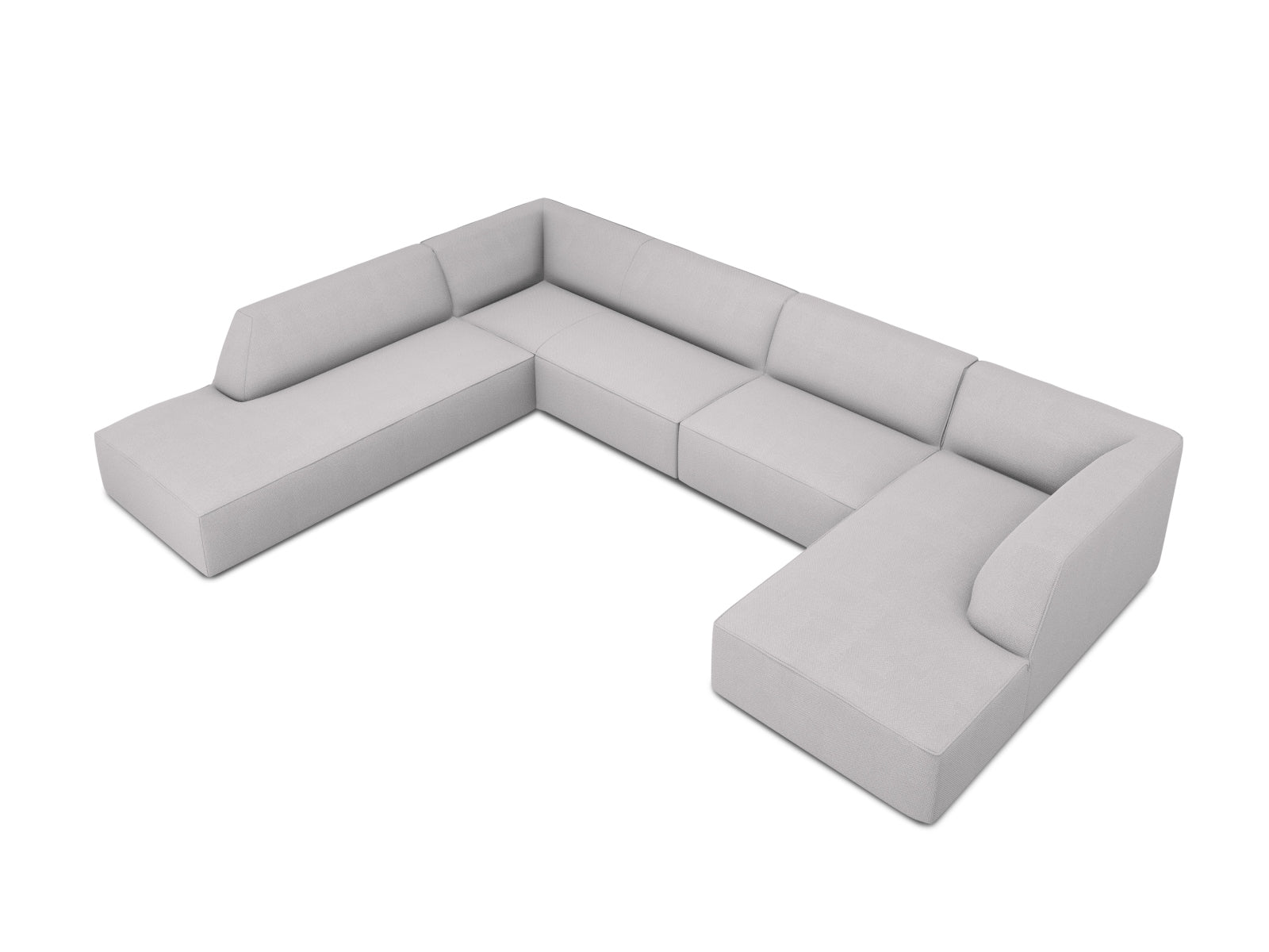 Elegantes Ruby Panoramic Ecksofa links, 7-Sitzer, perfekt für stilvolle Wohnzimmer und entspannte Zusammenkünfte.