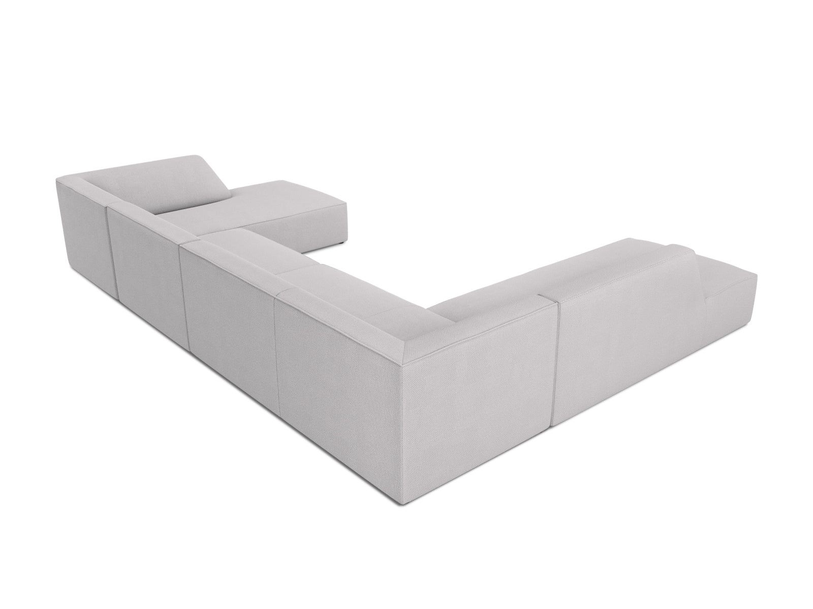 Modernes Ruby Panoramic Ecksofa links, 7-Sitzer, ideal für großzügige Wohnräume und gesellige Abende mit Freunden und Familie.