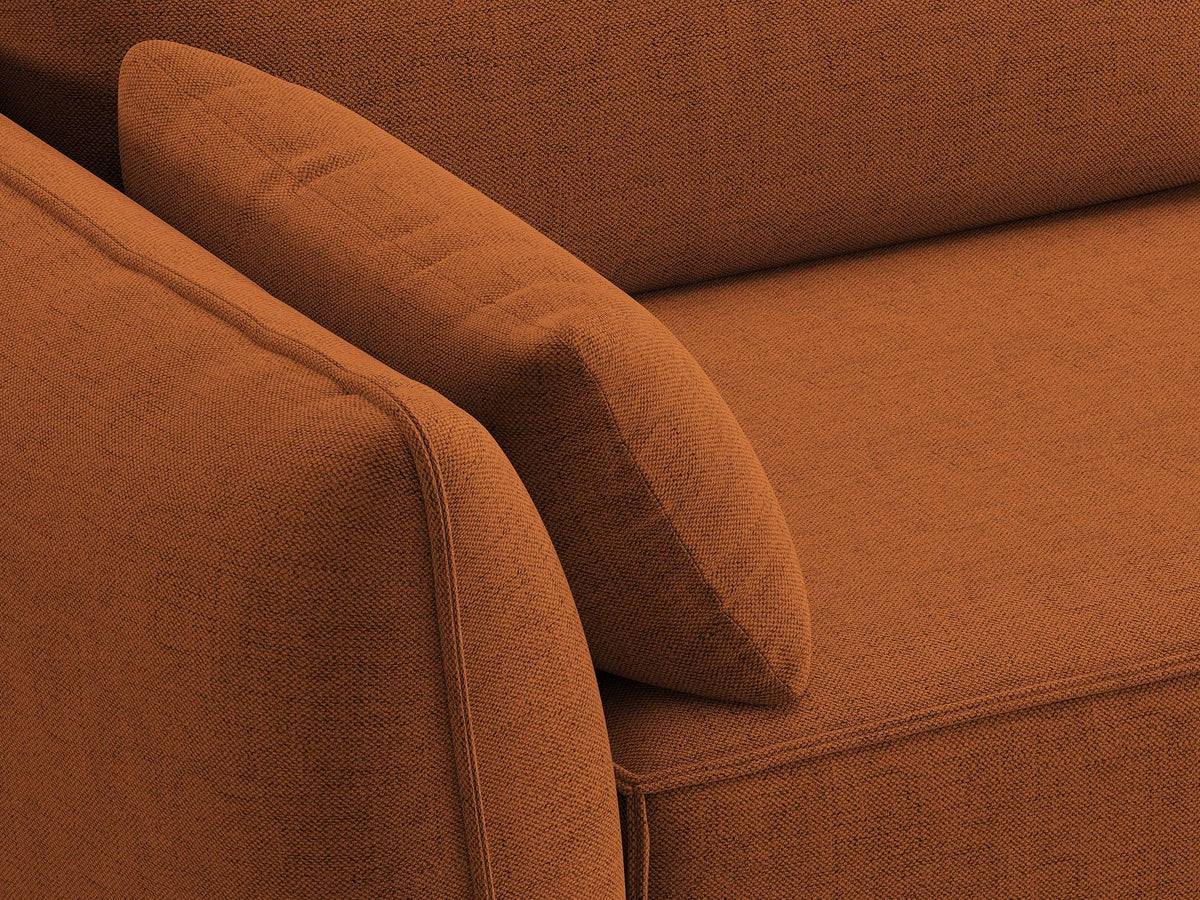L-Sofa Kaelle Panoramasofa links von Micadoni mit Stoffbezug und niedrigen schwarzen Beinen