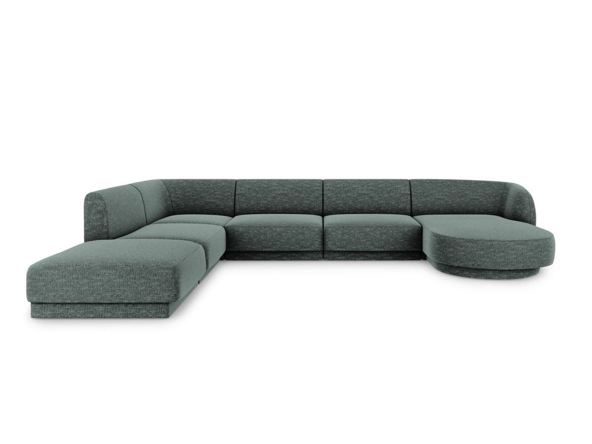 Miley Panoramic Ecksofa links 6 Sitzer in Petrol-Haga präsentiert im Onlineshop von KAQTU Design AG. Ecksofa links ist von Micadoni