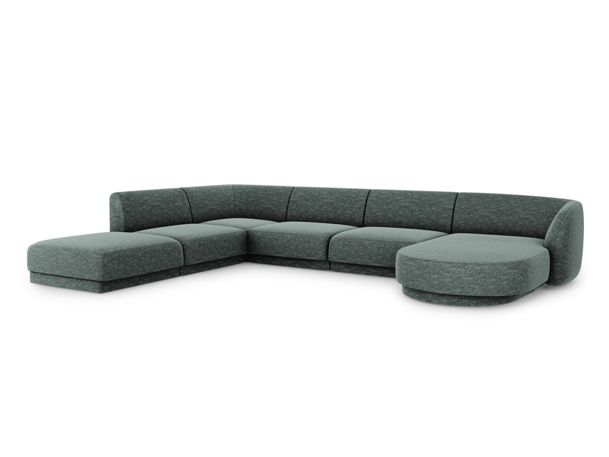 Miley Panoramic Ecksofa links 6 Sitzer in Petrol-Haga präsentiert im Onlineshop von KAQTU Design AG. Ecksofa links ist von Micadoni