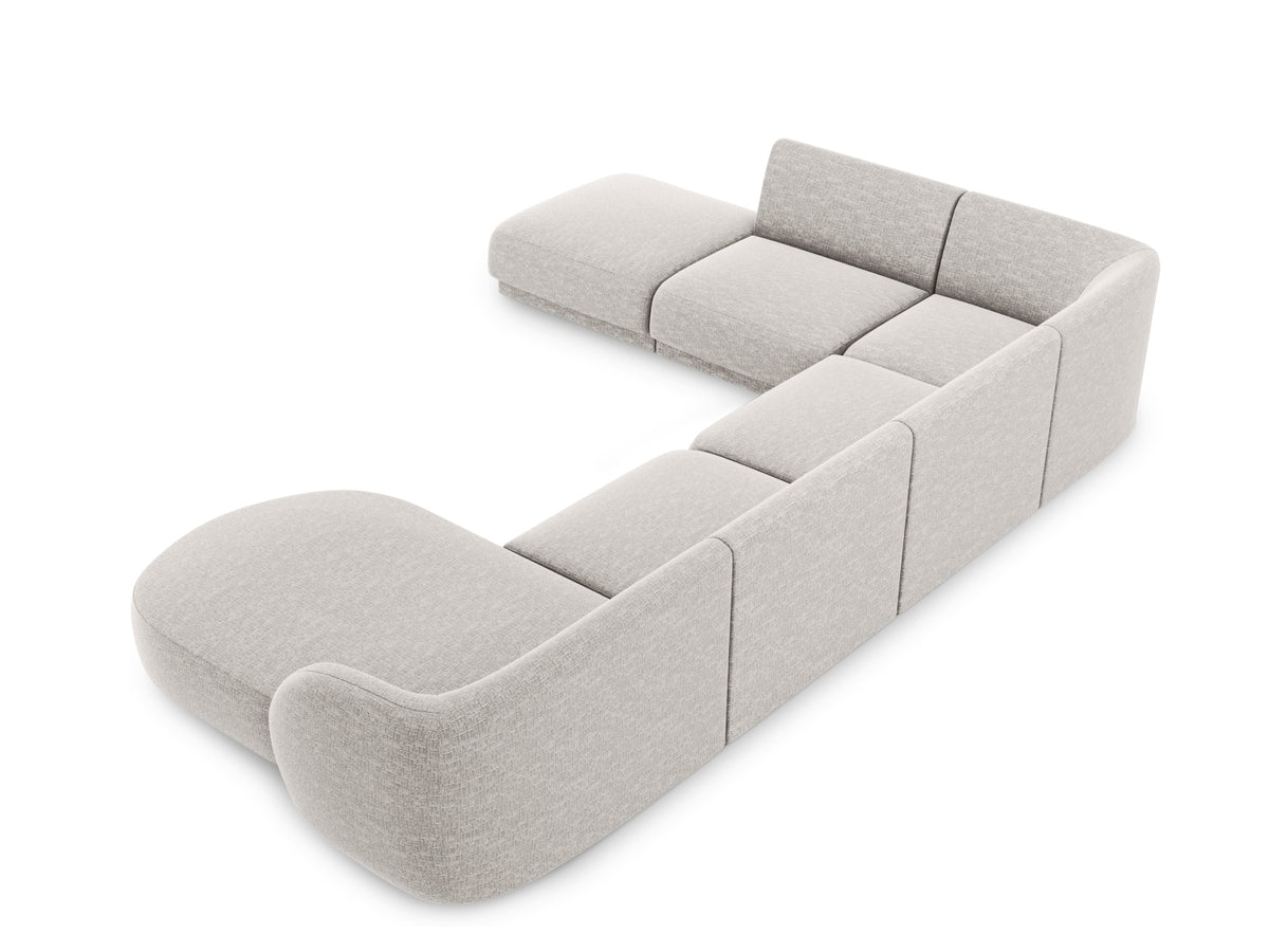 Miley Panoramic Ecksofa links 6 Sitzer in Light Grey-Haga präsentiert im Onlineshop von KAQTU Design AG. Ecksofa links ist von Micadoni
