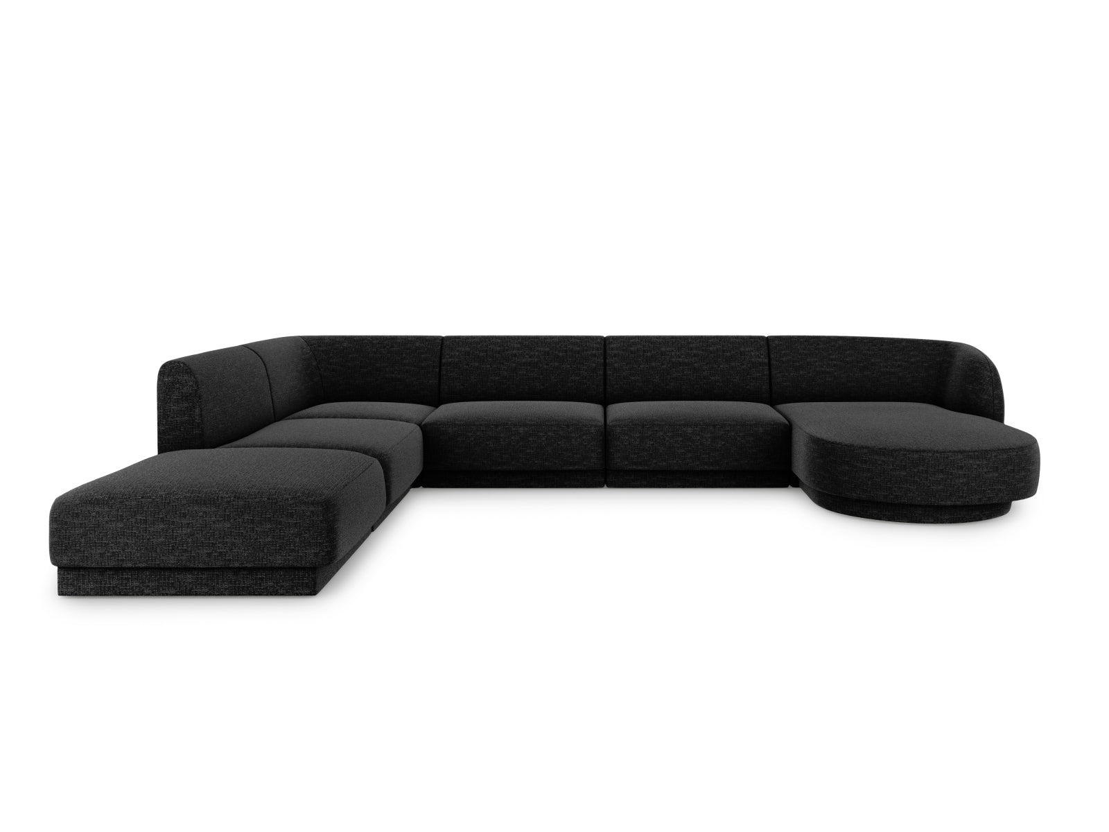 Miley Panoramic Ecksofa links 6 Sitzer in Black präsentiert im Onlineshop von KAQTU Design AG. Ecksofa links ist von Micadoni