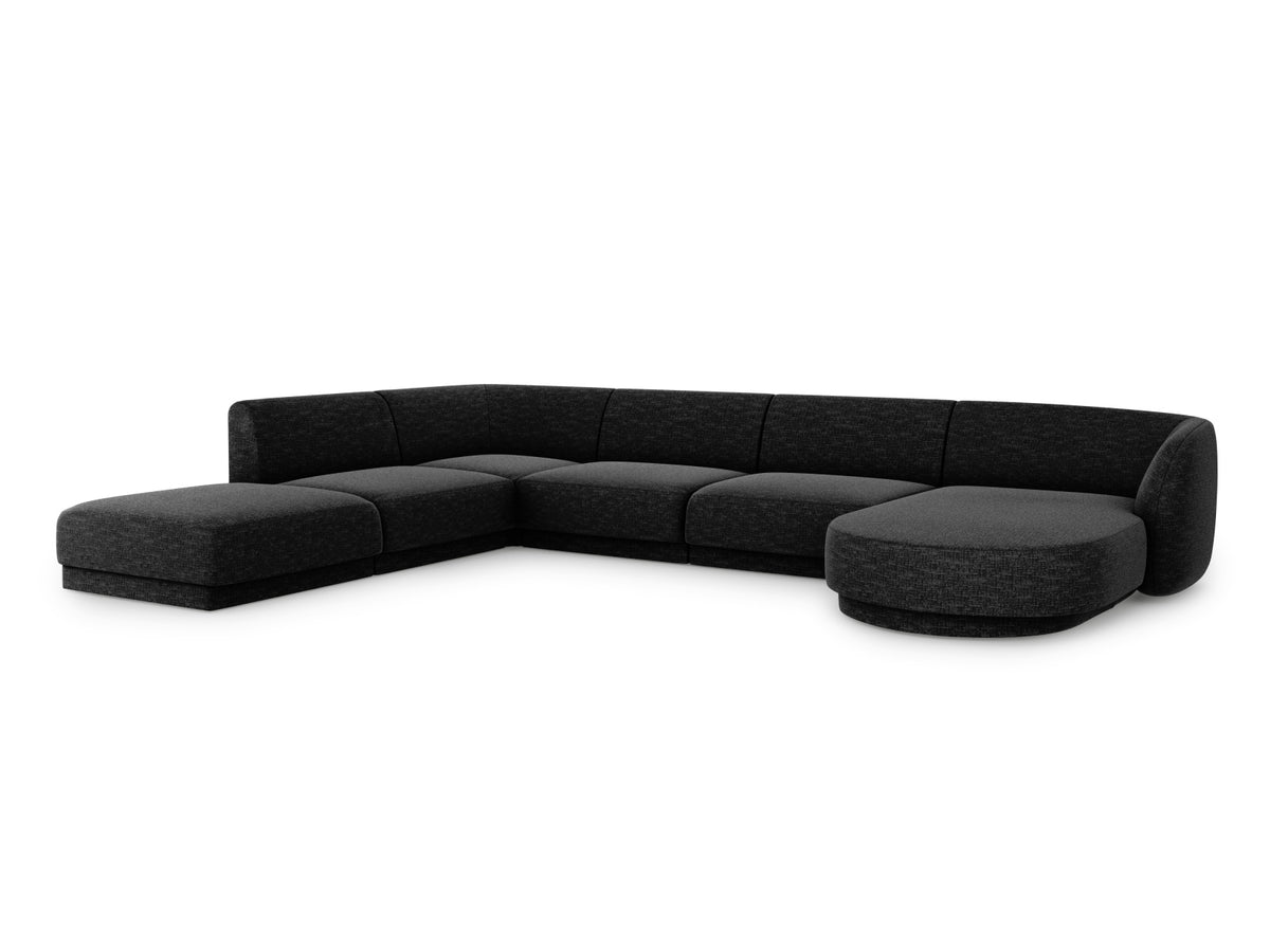 Miley Panoramic Ecksofa links 6 Sitzer in Black-Haga präsentiert im Onlineshop von KAQTU Design AG. Ecksofa links ist von Micadoni
