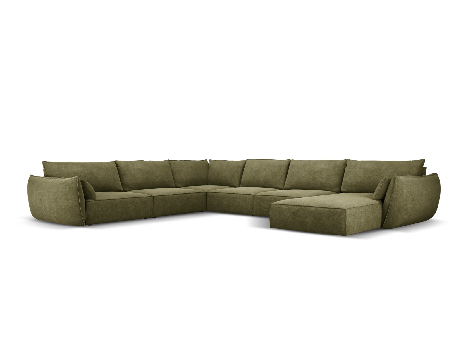 Kaelle Panoramic Ecksofa links 8 Sitzer in Green präsentiert im Onlineshop von KAQTU Design AG. Ecksofa links ist von Micadoni