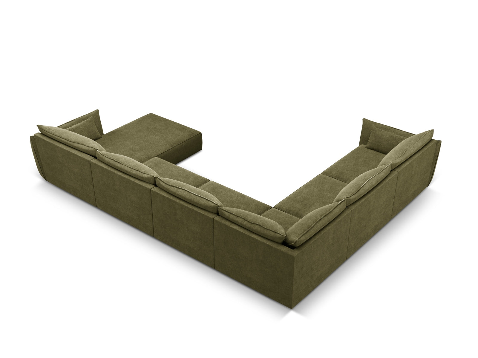 Kaelle Panoramic Ecksofa links 8 Sitzer in Green-Over The Horizon präsentiert im Onlineshop von KAQTU Design AG. Ecksofa links ist von Micadoni