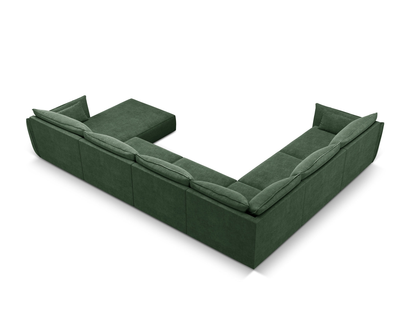 Kaelle Panoramic Ecksofa links 8 Sitzer in Bottle Green-Over The Horizon präsentiert im Onlineshop von KAQTU Design AG. Ecksofa links ist von Micadoni